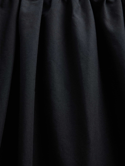 Poplin Drop-Waist Maxi Skirt - True black