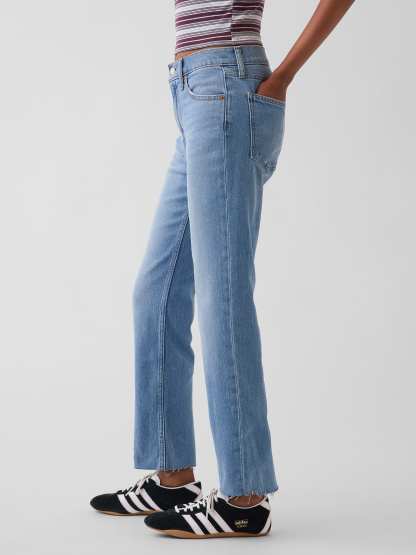 High Rise ’90s Slim Straight Crop Jeans - Medium indigo