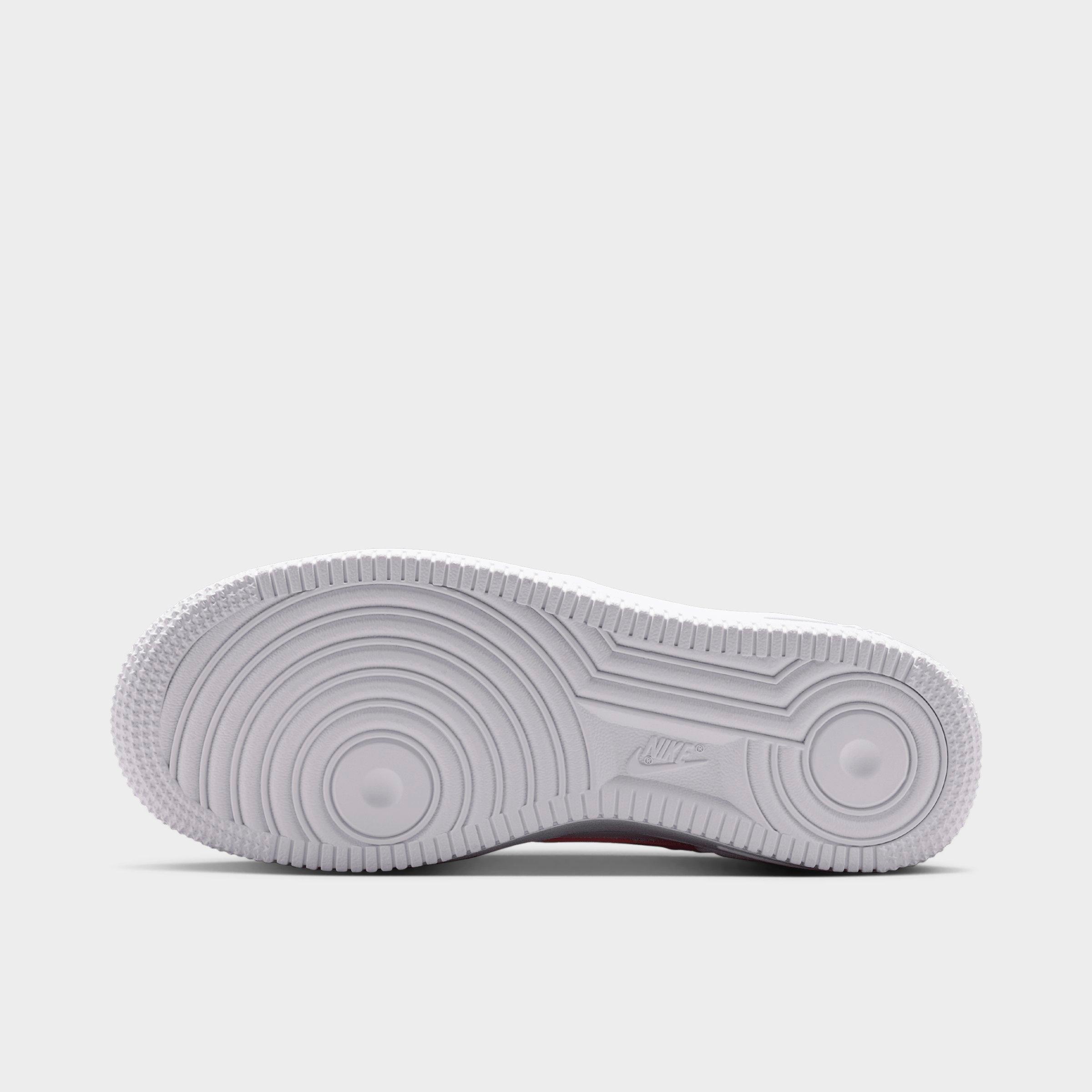 Big Kids' Nithtke Air Force 1 Low Casual Shoes - White/Pink Rise - Bottom view