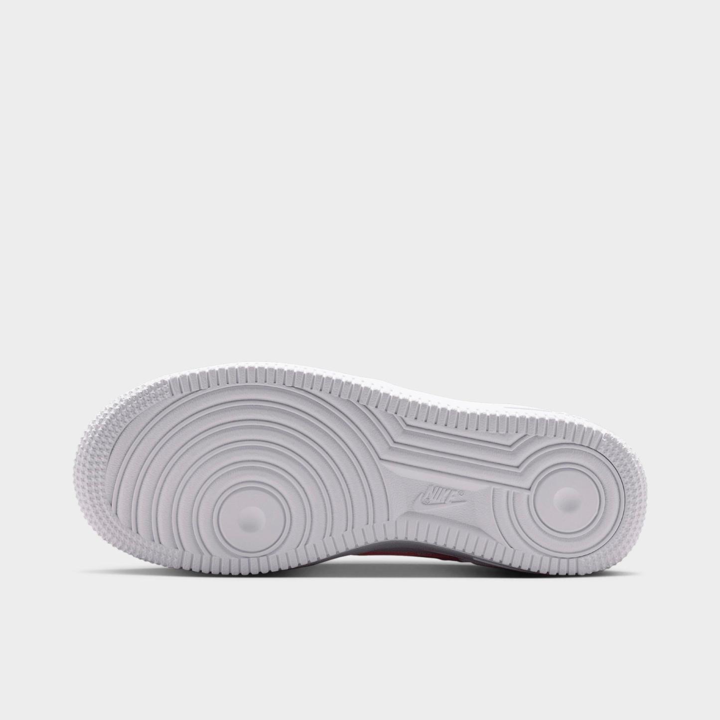 Big Kids' Nithtke Air Force 1 Low Casual Shoes - White/Pink Rise - Bottom view