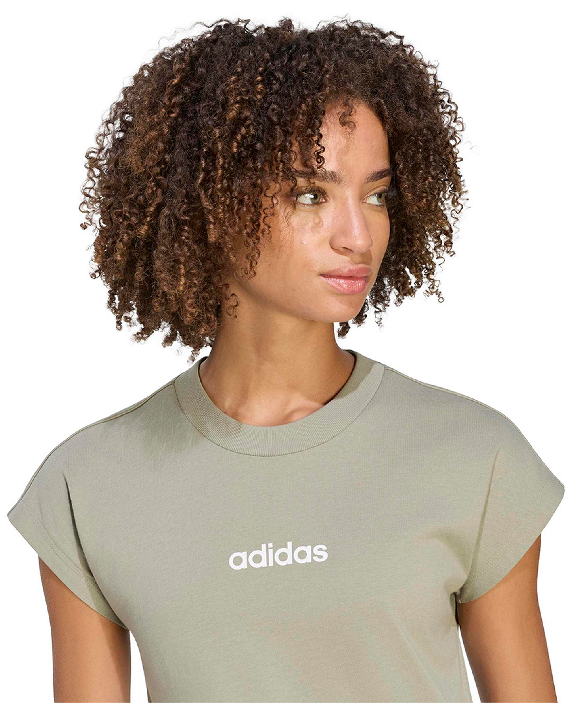 adidas Women's Essentials Linear Cotton T-Shirt - Black/white
