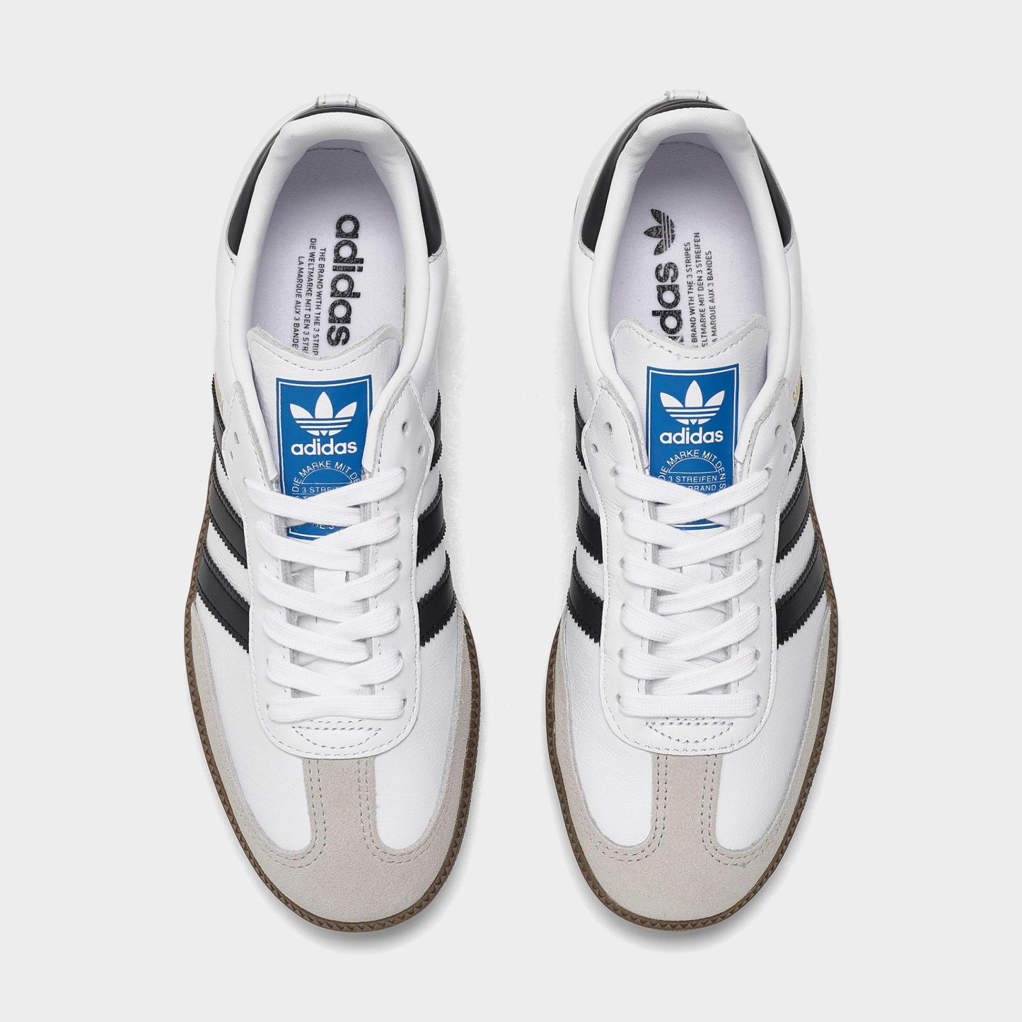 Women's adidas Originals Samba OG Casual Shoes - Part 7 - Cloud White/Core Black/Gum (IG9030-100) - Top view