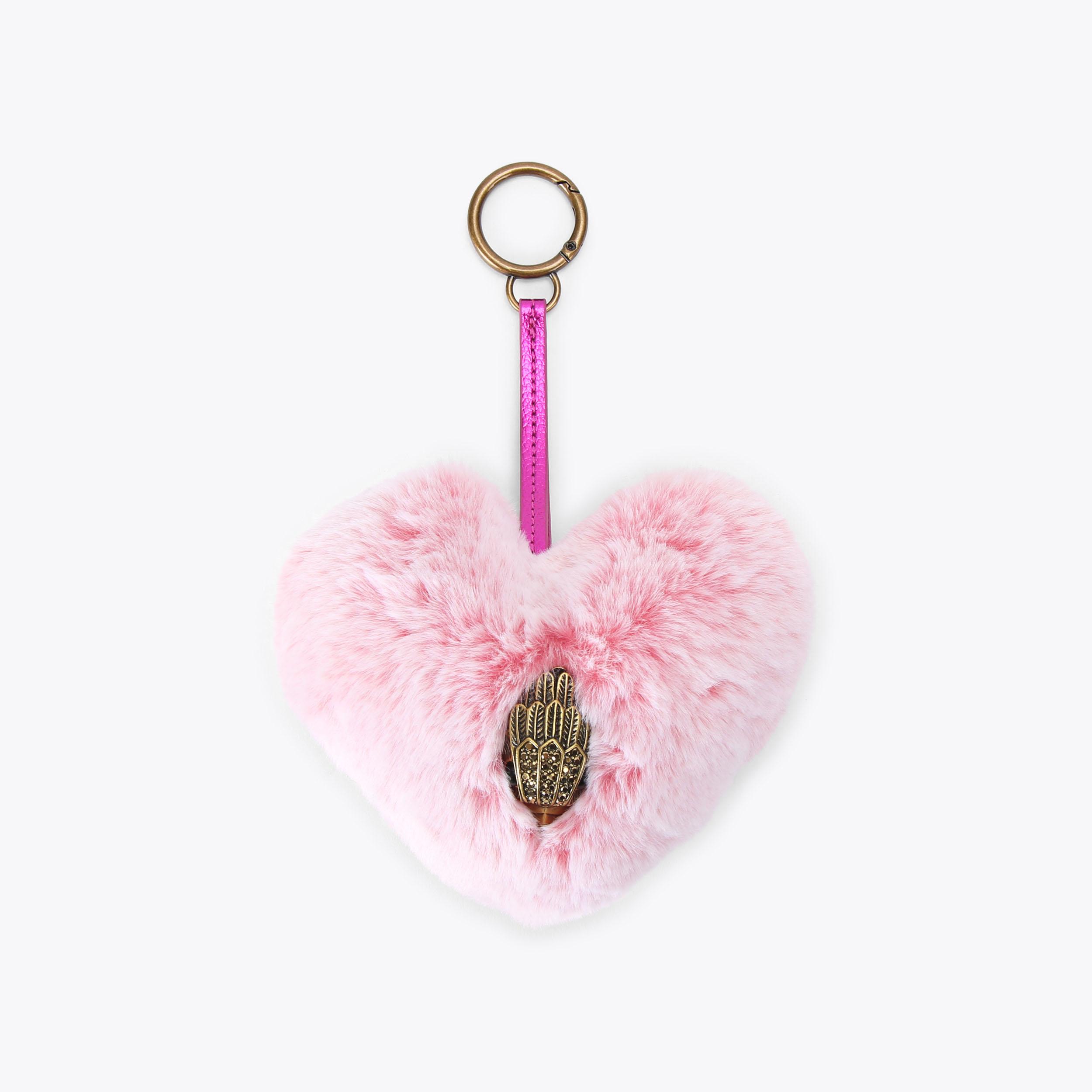 Kurt Geiger London Heart Faux Fur Charm - Pink