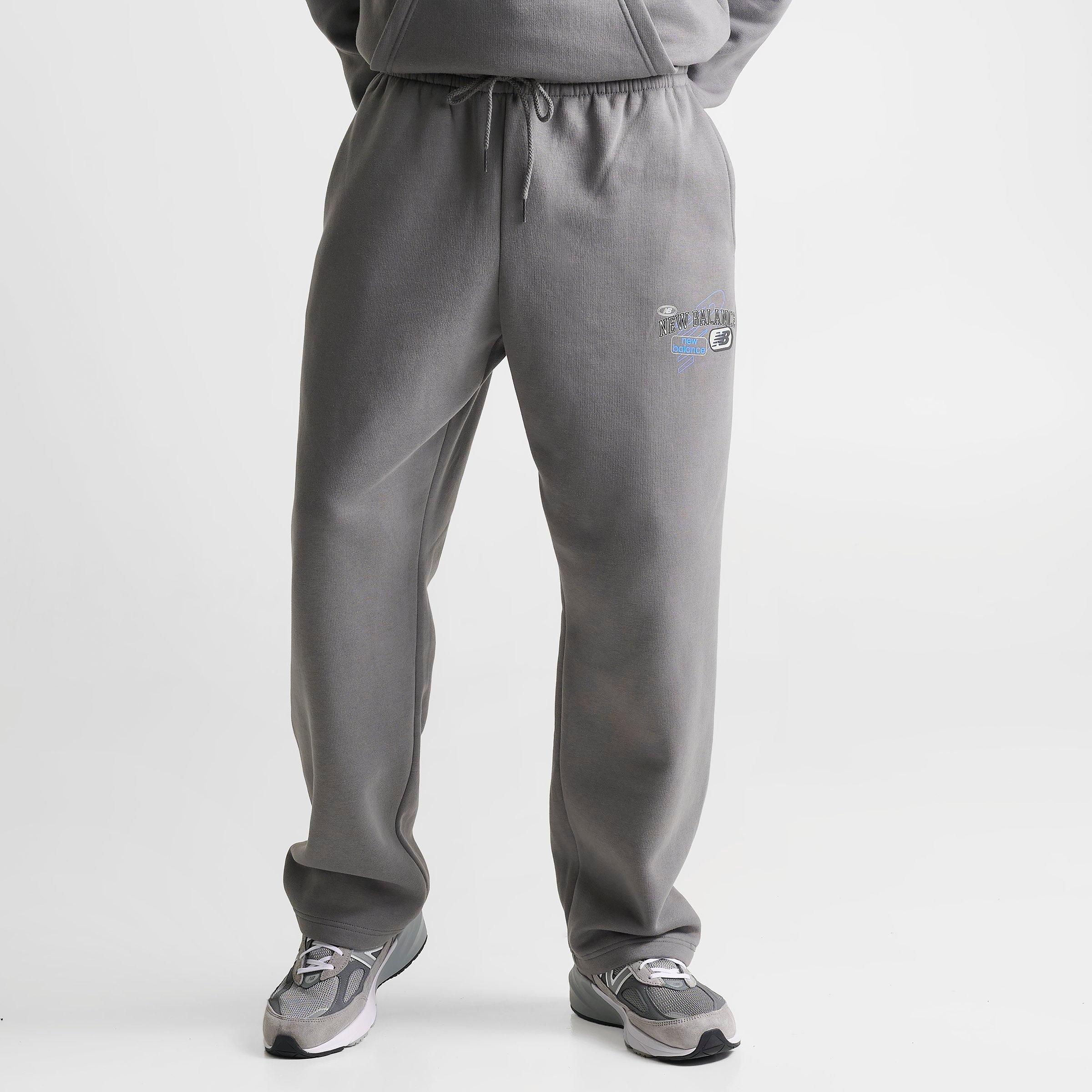 Men's New Balance Puffed Fleece Sweatpants - Grey/Blue - view 3
