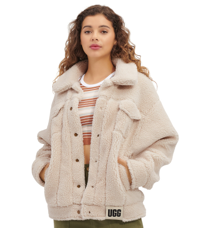 UGG Women's Frankie Sherpa Fleece Trucker Jacket - Natural
