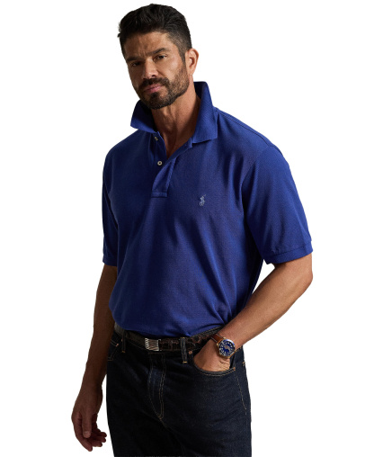 Polo Ralph Lauren Men's Big & Tall Cotton Short-Sleeve Polo Shirt - Blue Yacht/C7553