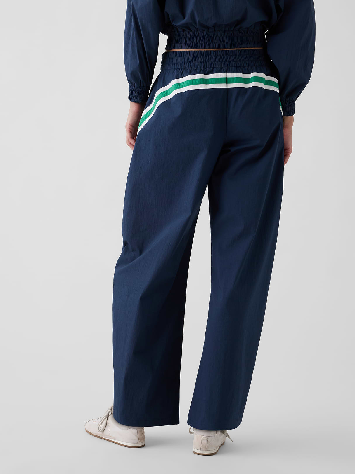 Gap × Malbon Textured Poplin Barrel Track Pants - Vintage navy