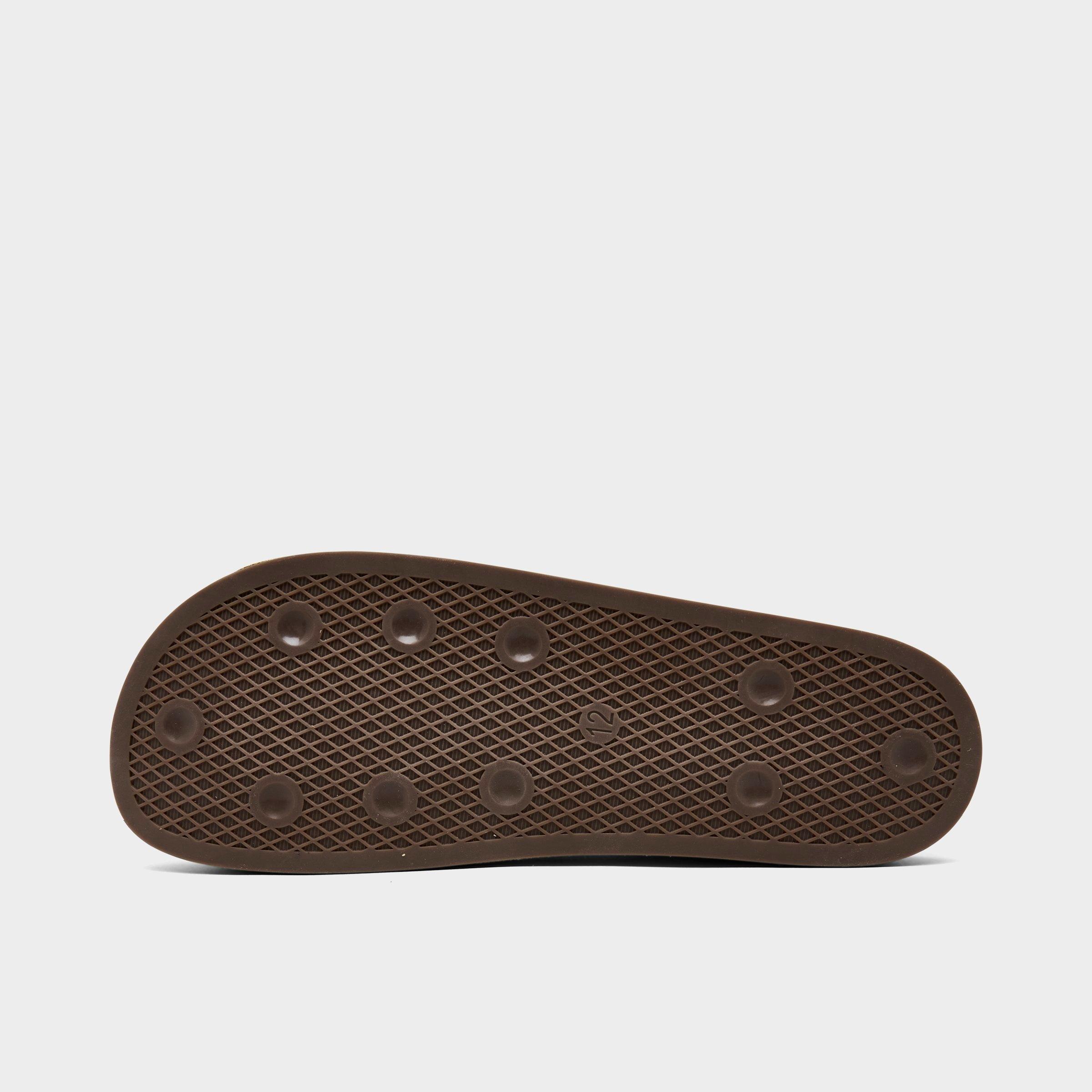 Men's adidas Originals Adimule Slide Sandals - Golden Beige/Golden Beige/Gum - Bottom view