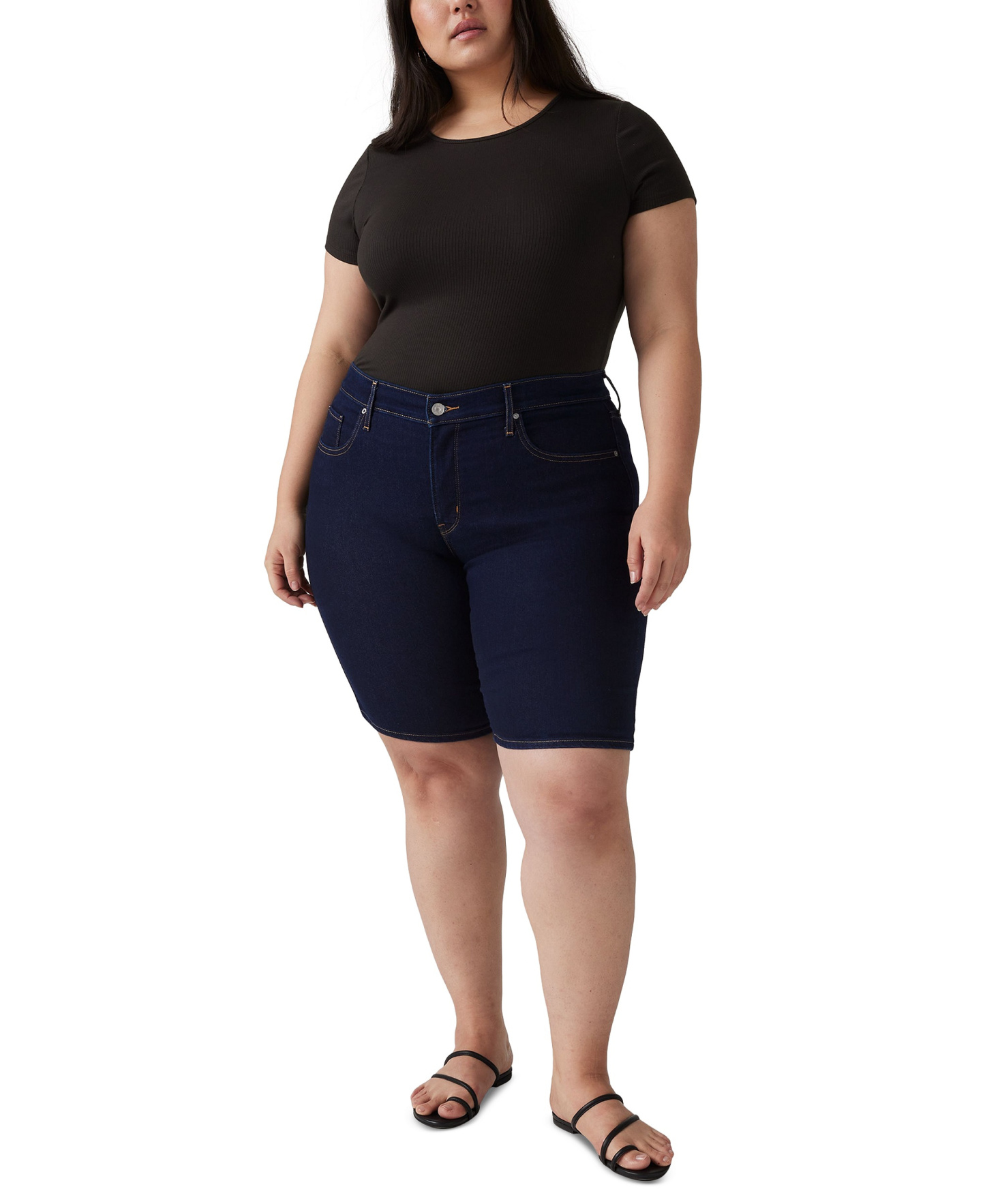 Levi's Women's Mid-Rise Shaping Bermuda Shorts - Darkest Sky