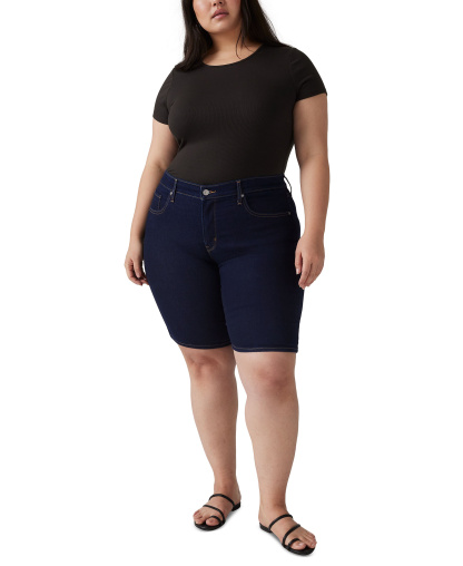 Levi's Women's Mid-Rise Shaping Bermuda Shorts - Darkest Sky