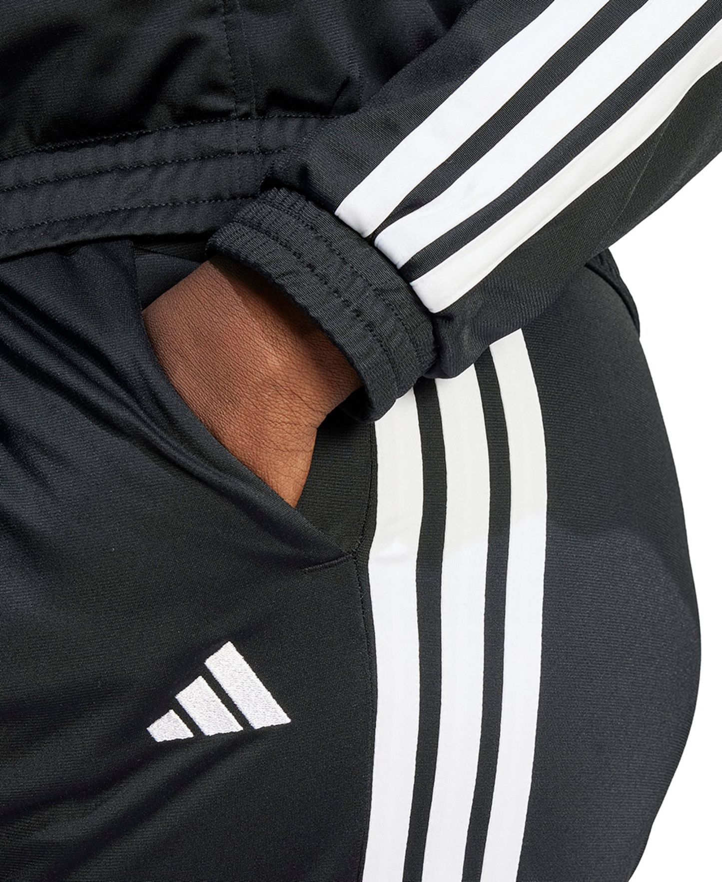 adidas Plus Size Tricot 3-Stripes Track Pants - Black/White