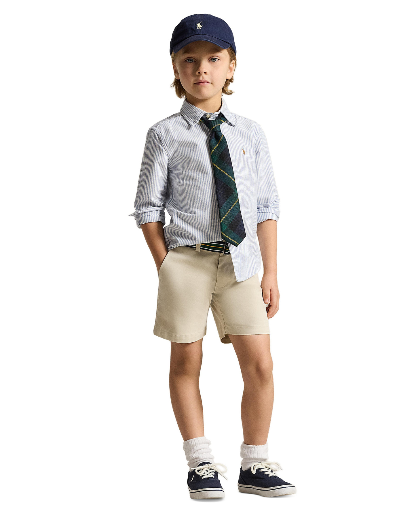 Polo Ralph Lauren Boys' 2T-7 Cotton Oxford Shirt - Light Blue Stripe