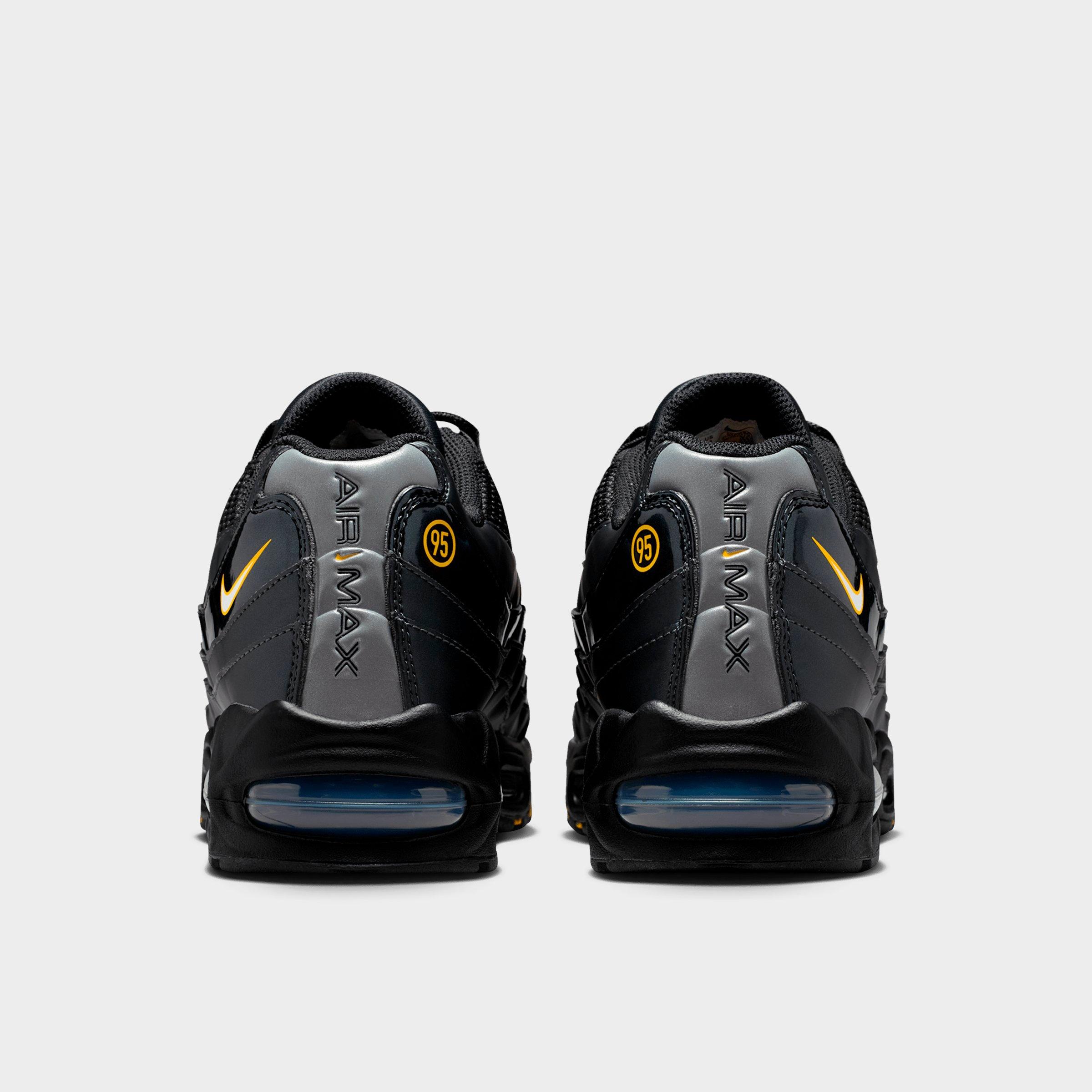 Men's Nithtke Air Max 95 Big Bubble Total 90 Casual Shoes - Black/University Gold/Metallic Silver/White - Back view