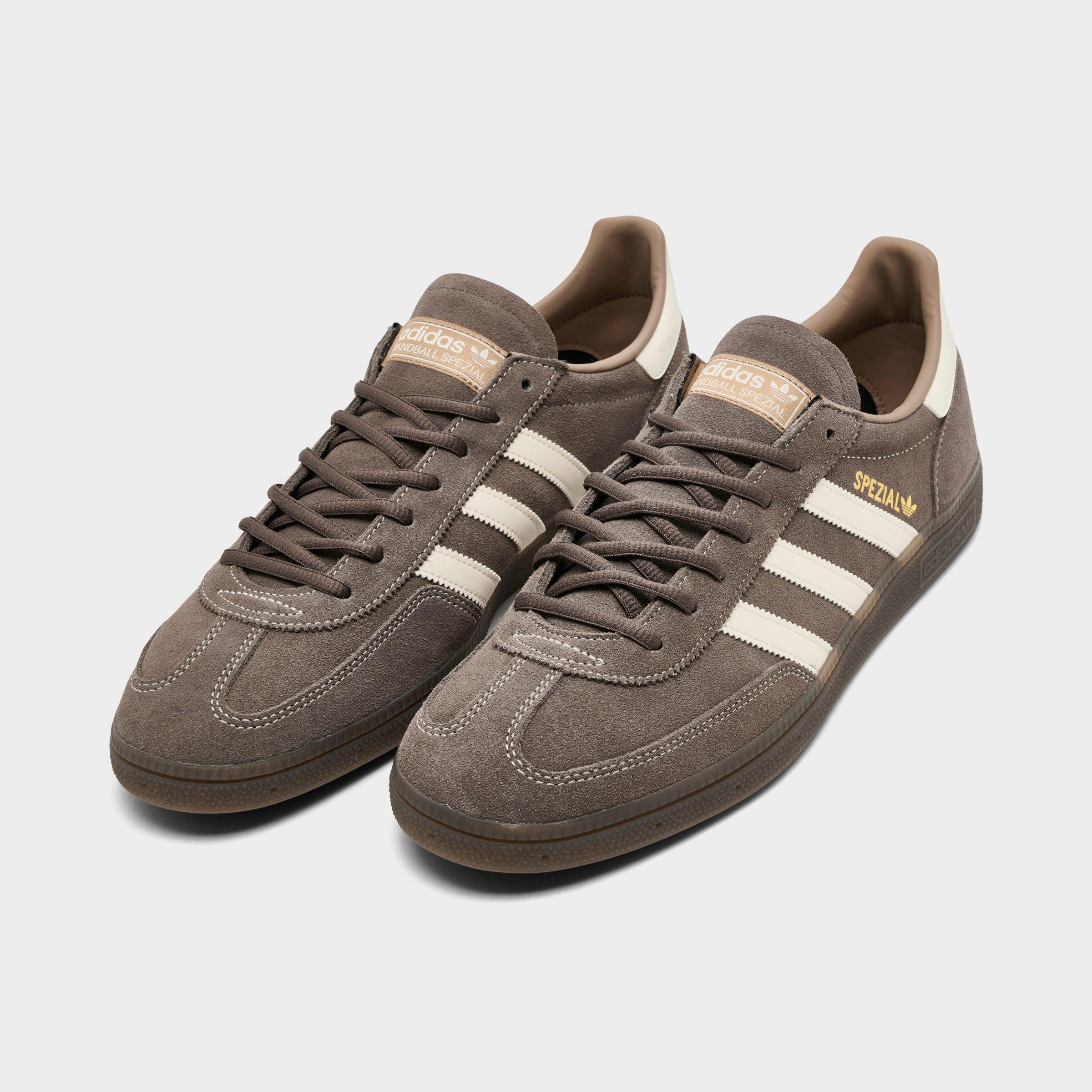 Men's adidas Originals Handball Spezial Casual Shoes - Part 4 - Earth Strata/White/Gum - Both shoes facing left