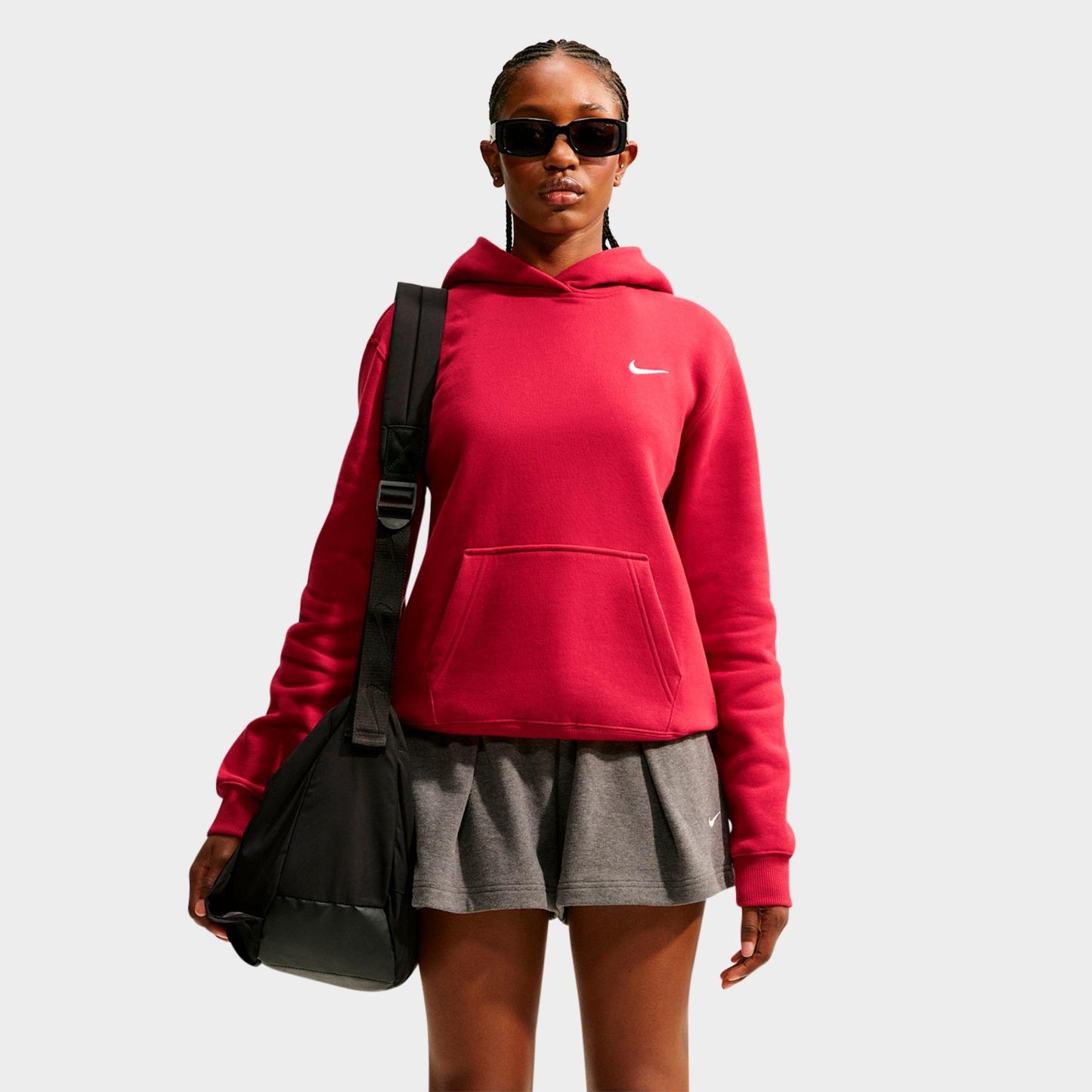 Women's Nithtke Studio Fleece Medium-Weight Pullover Hoodie - Tough Red/Sail