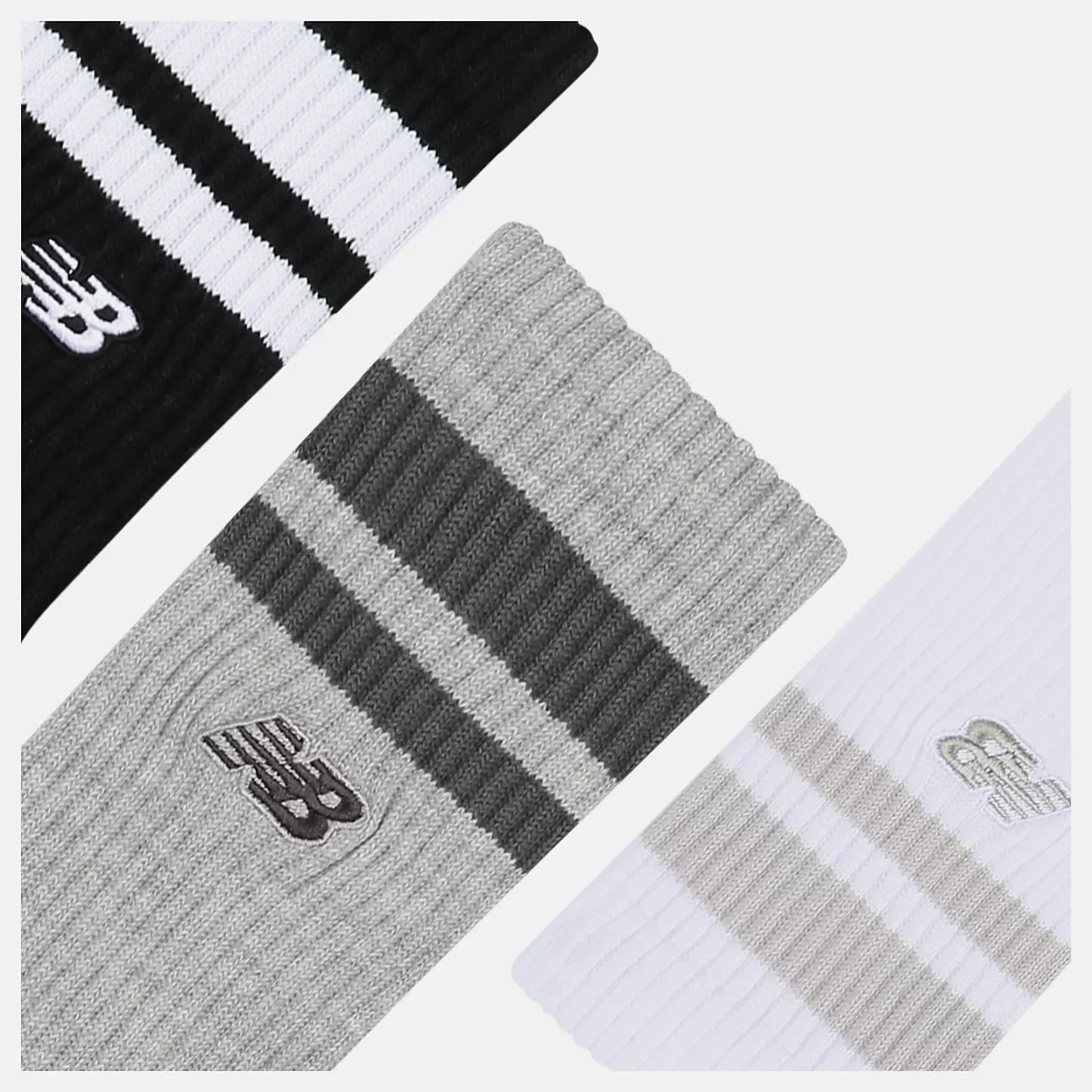New Balance Active Premium Stripe Crew Socks 3 Pack, LAS35210AS