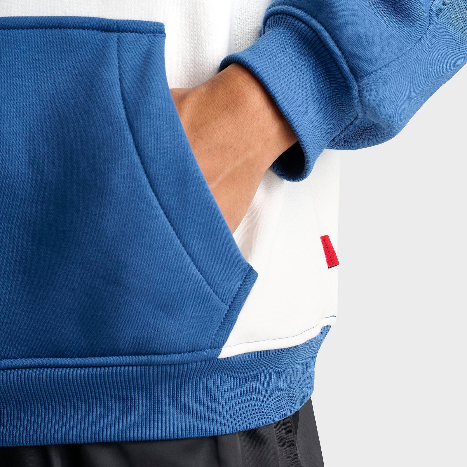 Men's Jordan Brooklyn Jumpman Air Fleece Colorblocked Pullover Hoodie - Sail/True Blue/University Red - view 6