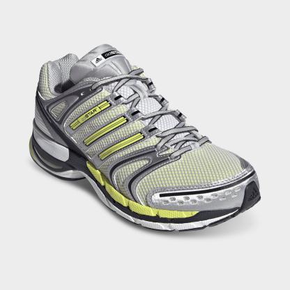 Men's adidas Adistar Control 5 Casual Shoes - Part 1 - Grey/Semi Frozen Lemon/Utility Black - Both shoes facing left