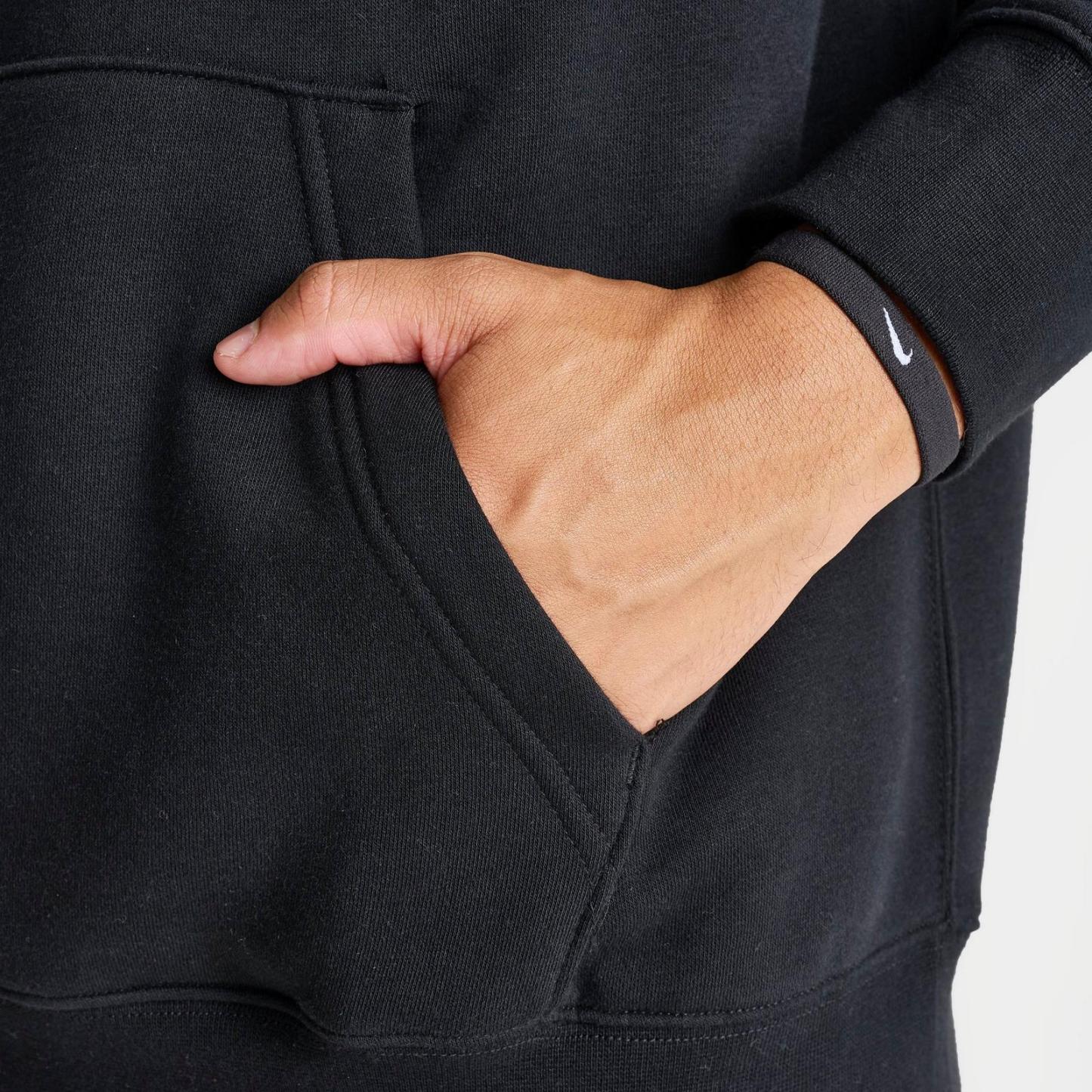 Men's Nike Club Fleece Premium Embroidered Pullover Hoodie - Black/Black/White