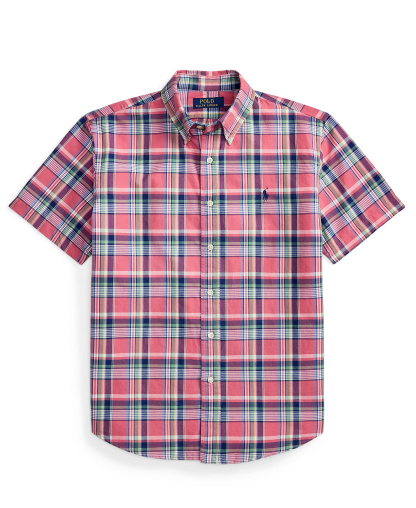 Polo Ralph Lauren Men's Classic-Fit Short-Sleeve Oxford Shirt - Pink Blue Multi