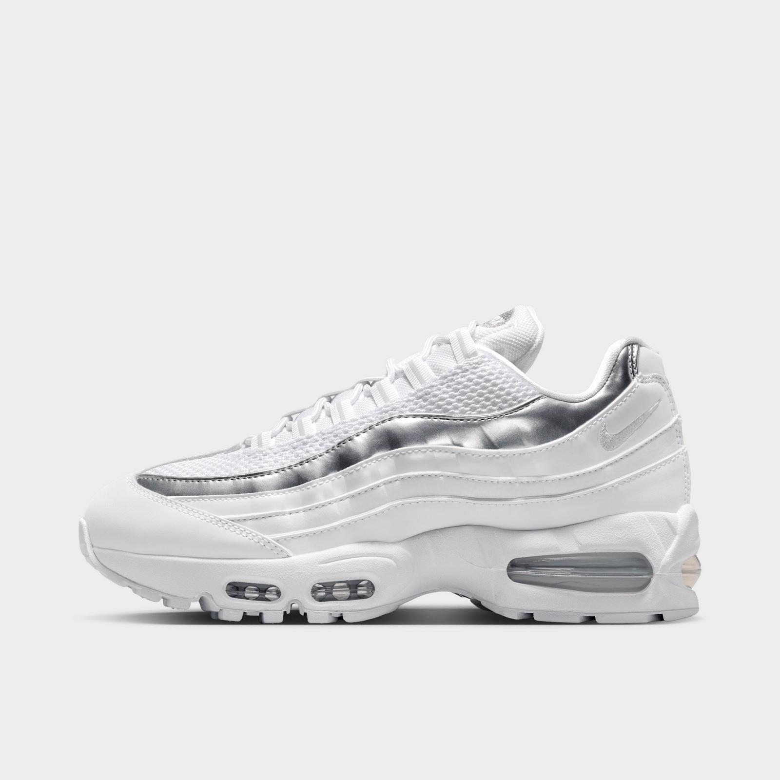 Women's Nike Air Max 95 Big Bubble Casual Shoes - White/Light Charcoal/Metallic Silver/Pure Platinum