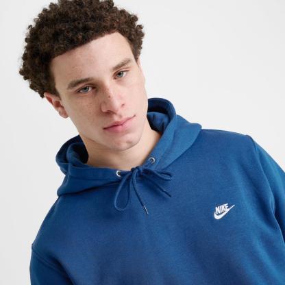 Men's Nike Club Fleece Premium Embroidered Pullover Hoodie - Court Blue/Court Blue (FN3859-477)