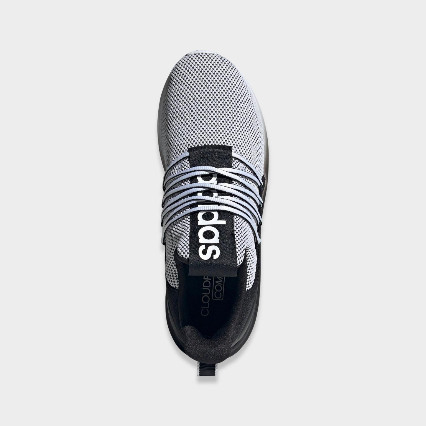 Men's adidas Lite Racer Adapt 7.0 Casual Shoes - White/Black/White - Top view