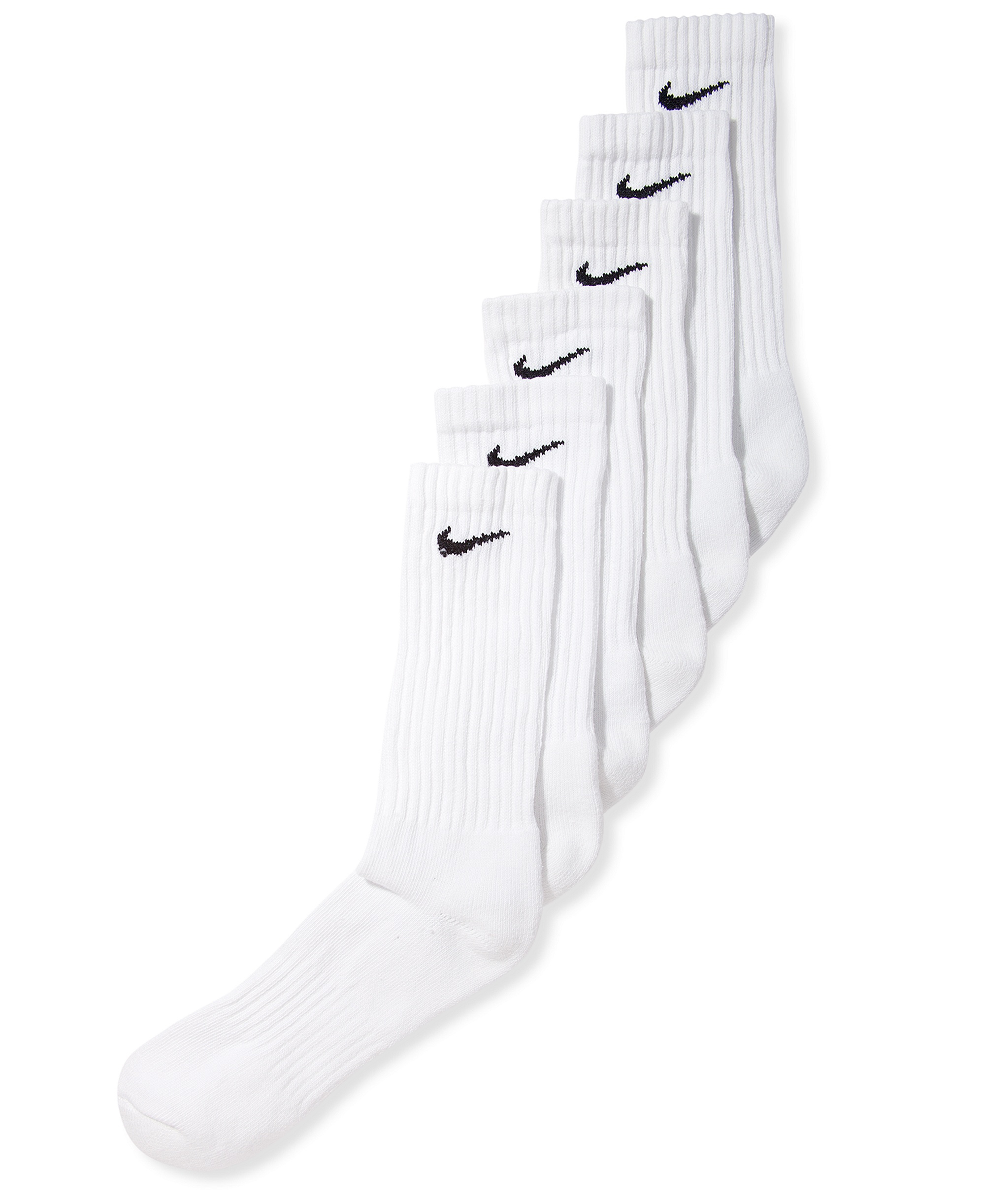 Nike Unisex Everyday Cushioned Cotton Crew Socks, 6-Pack - White