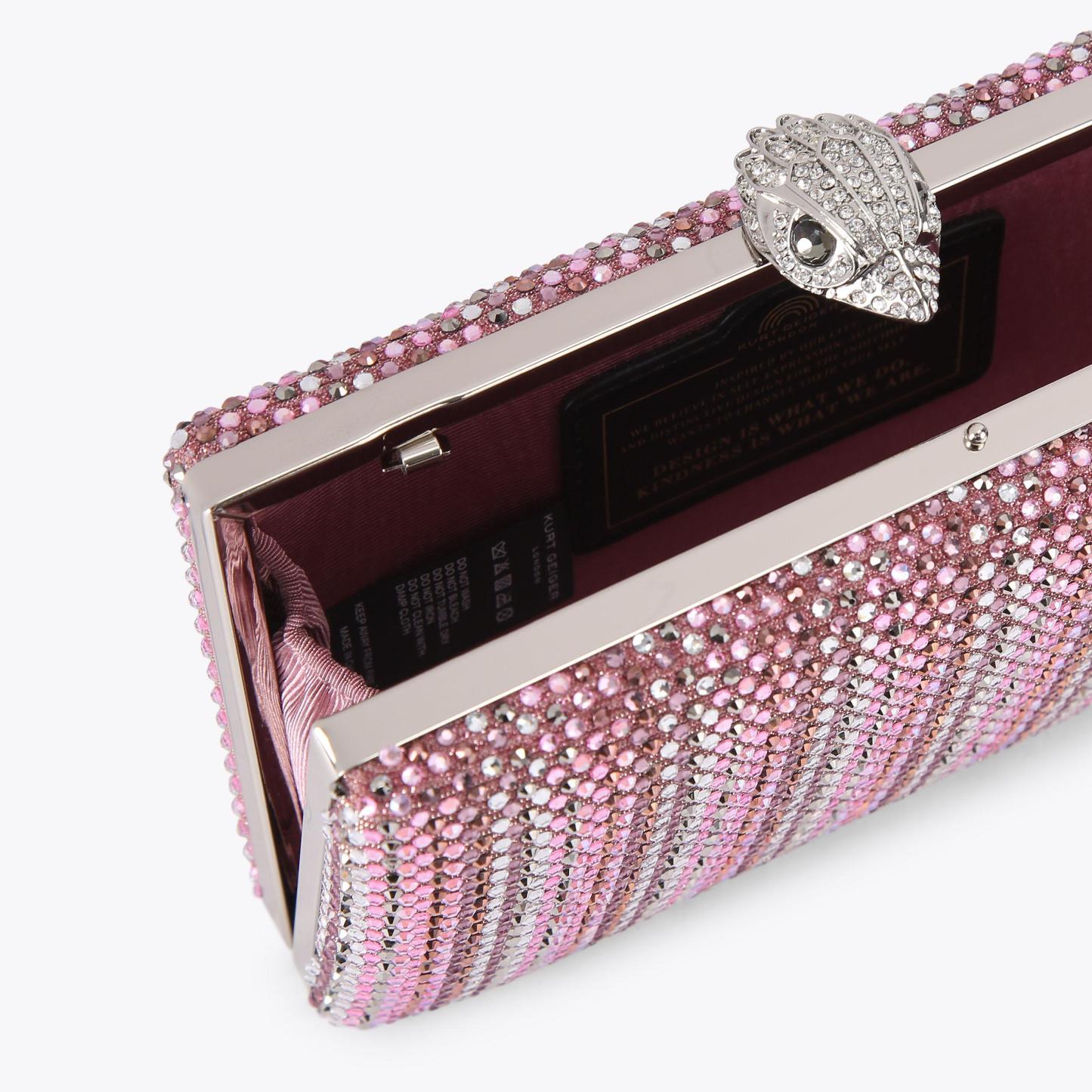 Kurt Geiger London Crystal Kensington Clutch Bag - Pink - view 6