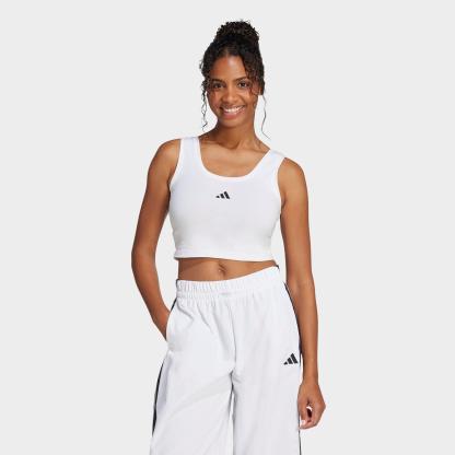 Women's adidas Sportswear Essentials Small Logo Cotton Lifestyle Tank Top - White/Black