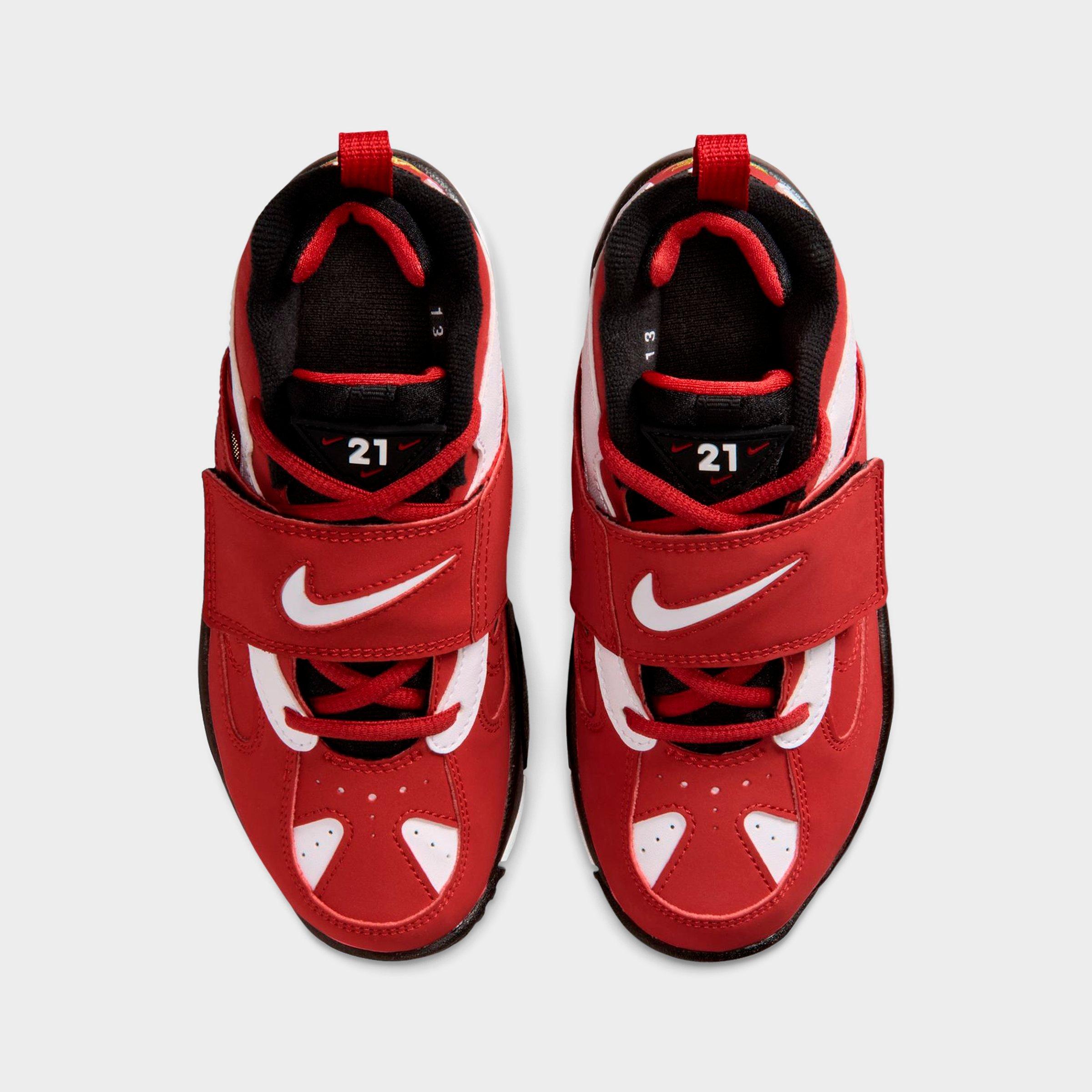 Little Kids' Nithtke Diamond Turf 2 Casual Shoes - Fire Red/White/Black/Metallic Gold - Top view
