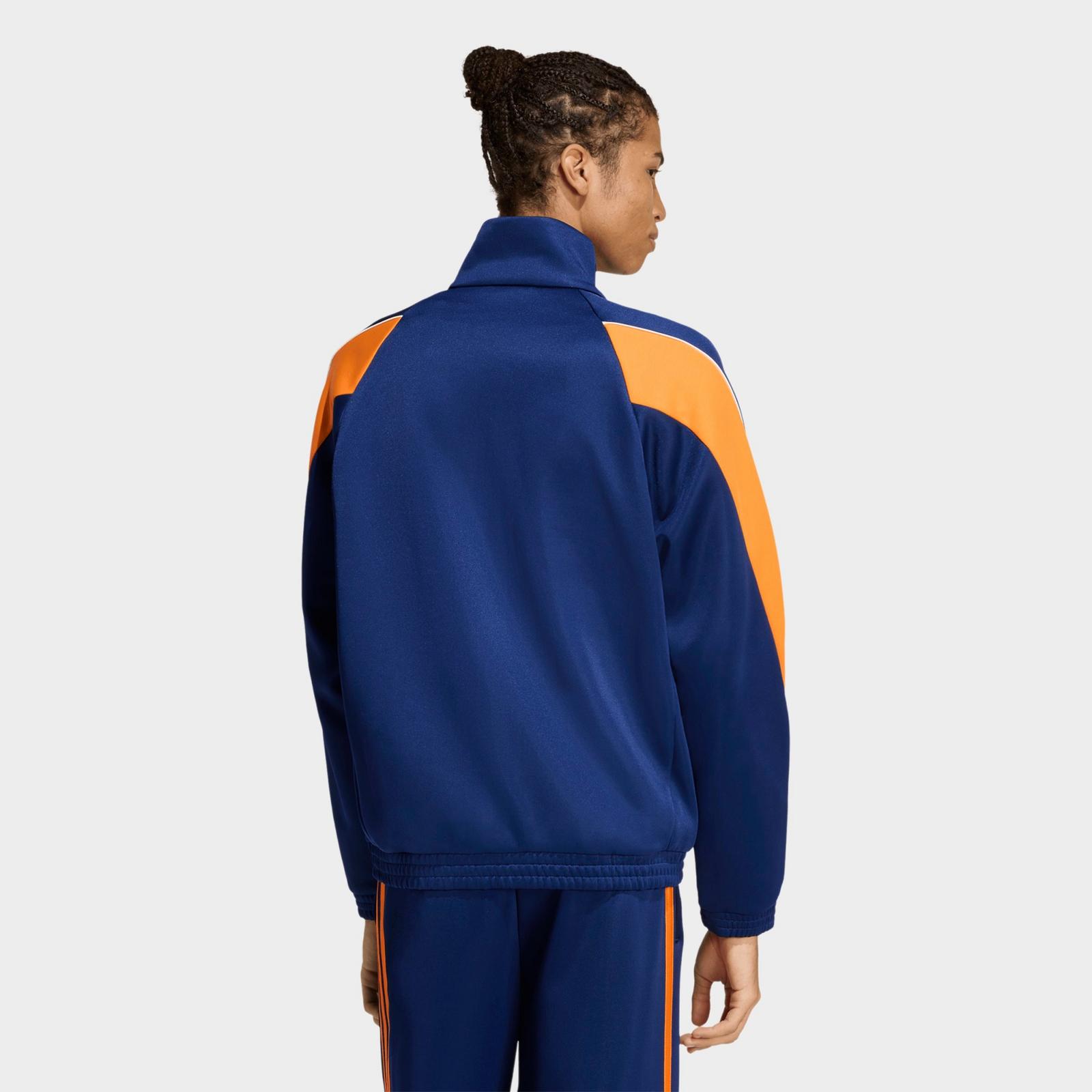 Men's adidas Stadium Track Jacket - Dark Blue/Pure Orange/Off White - view 3