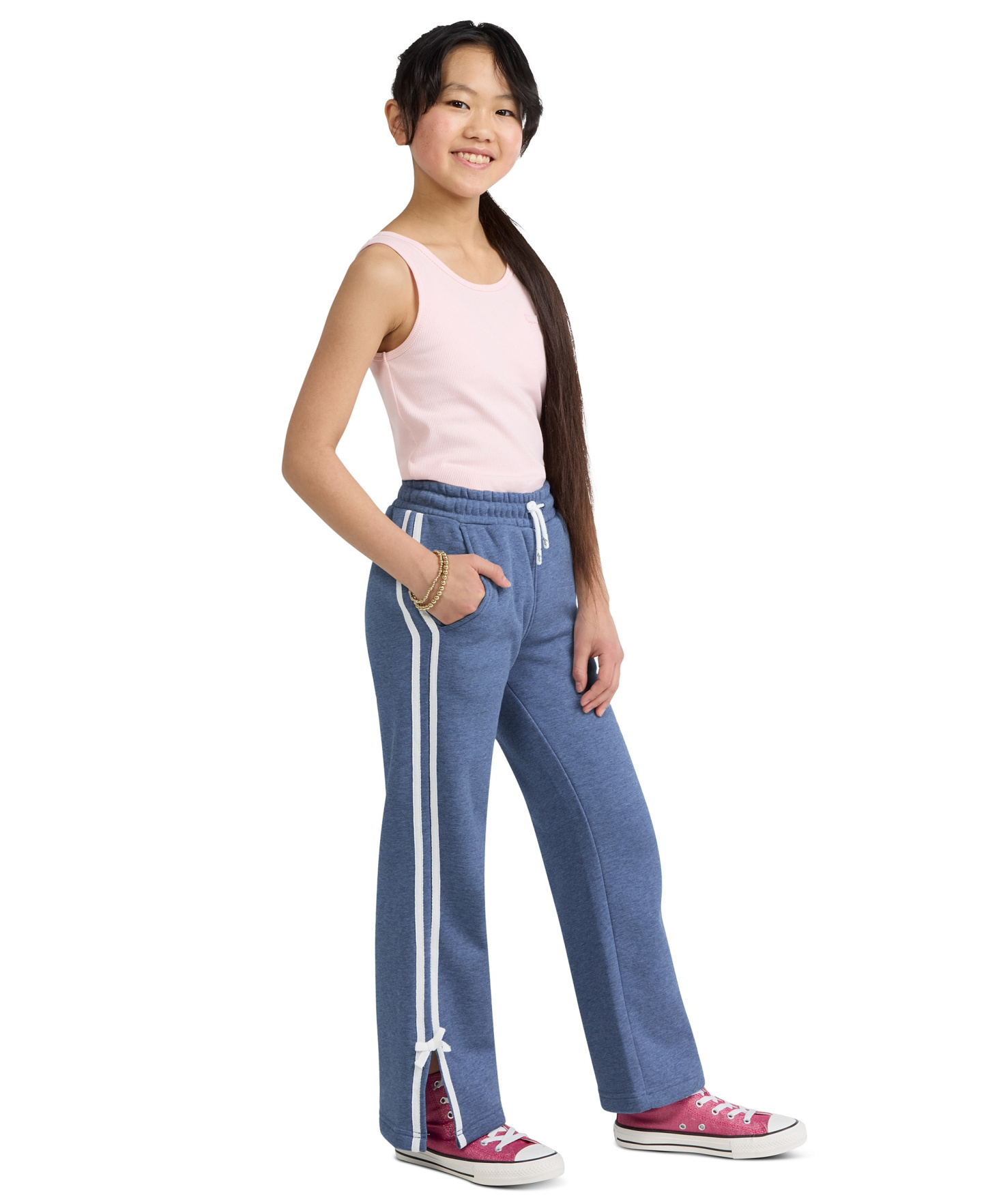 Levi's Girls' 7-16 Wide Leg Knit Pants - Bijou Blue Heather