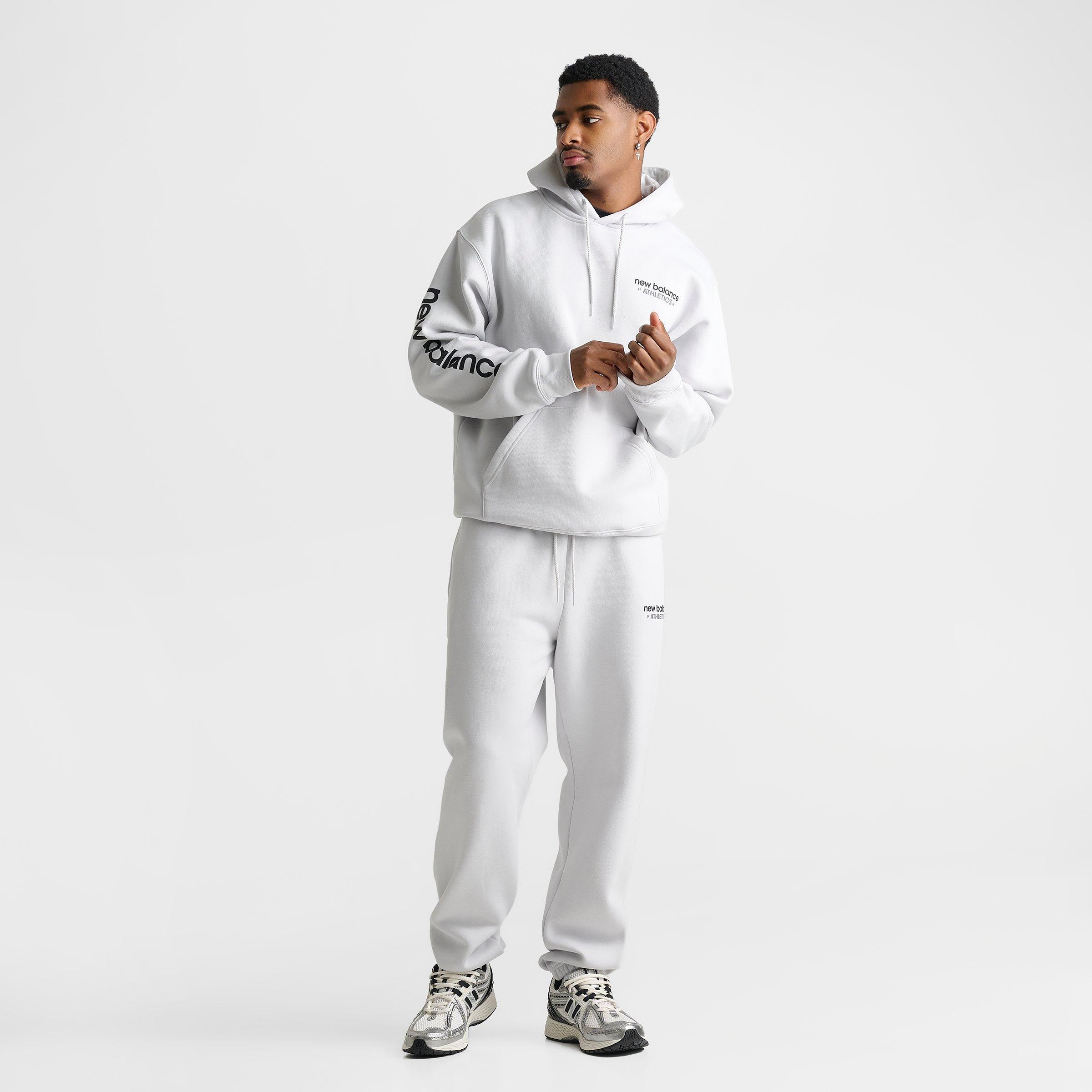 Men's New Balance Athletics Fleece Pullover Hoodie - Grey/Back - view 2