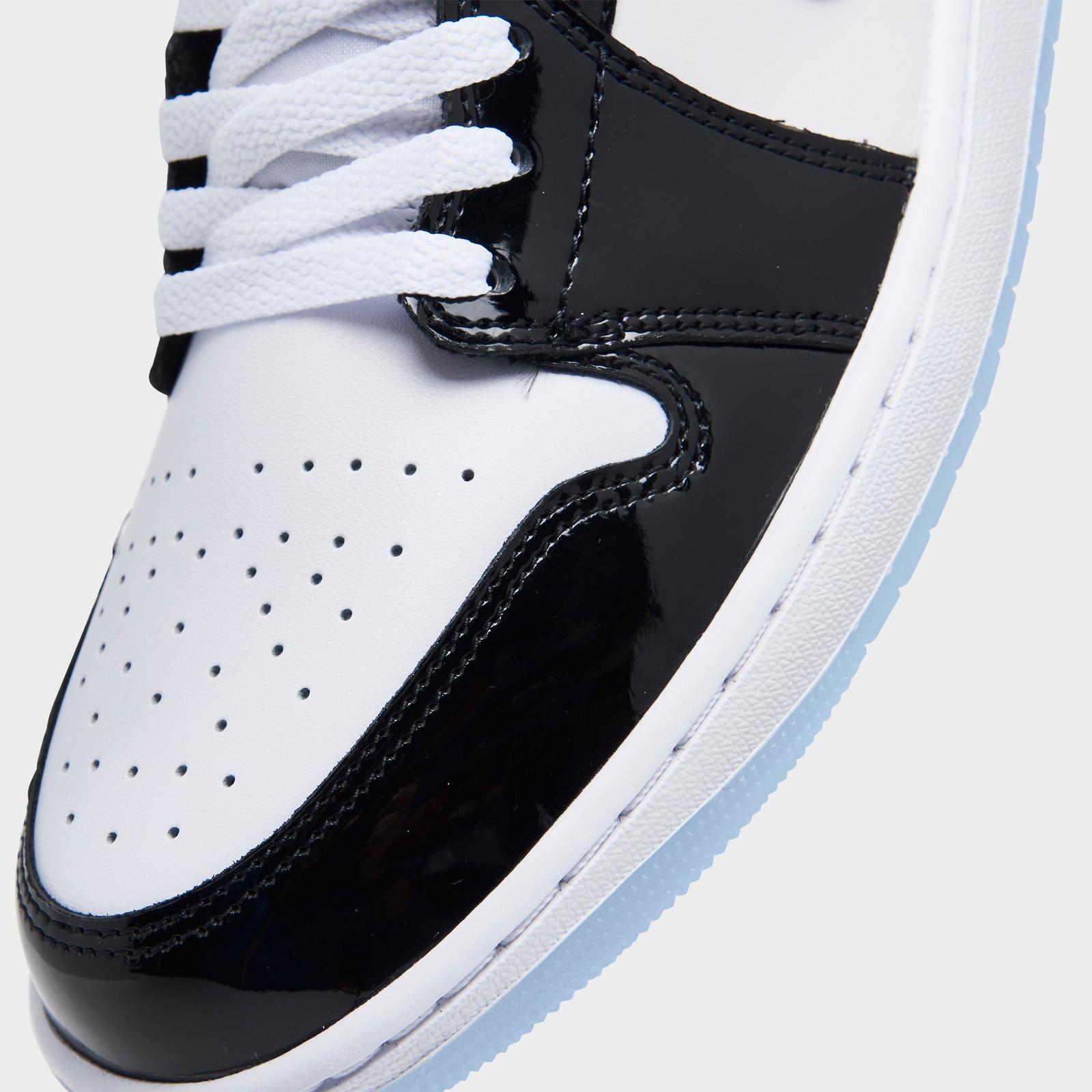 Men's Air Jordan Retro 1 Low Casual Shoes - White/Black - view 3