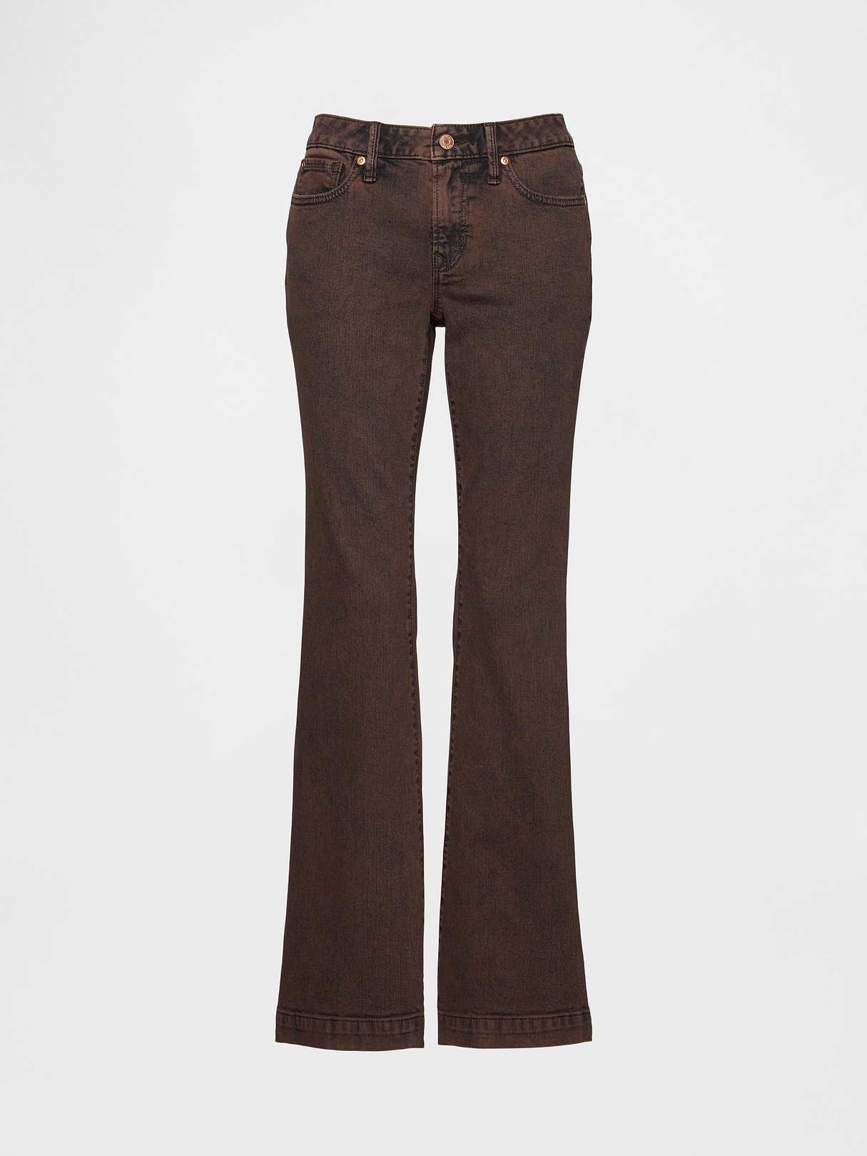 Low Rise Long & Lean Split-Hem Jeans - Dark brown