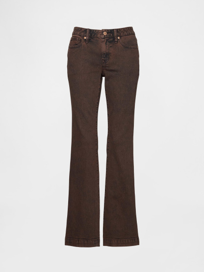 Low Rise Long & Lean Split-Hem Jeans - Dark brown