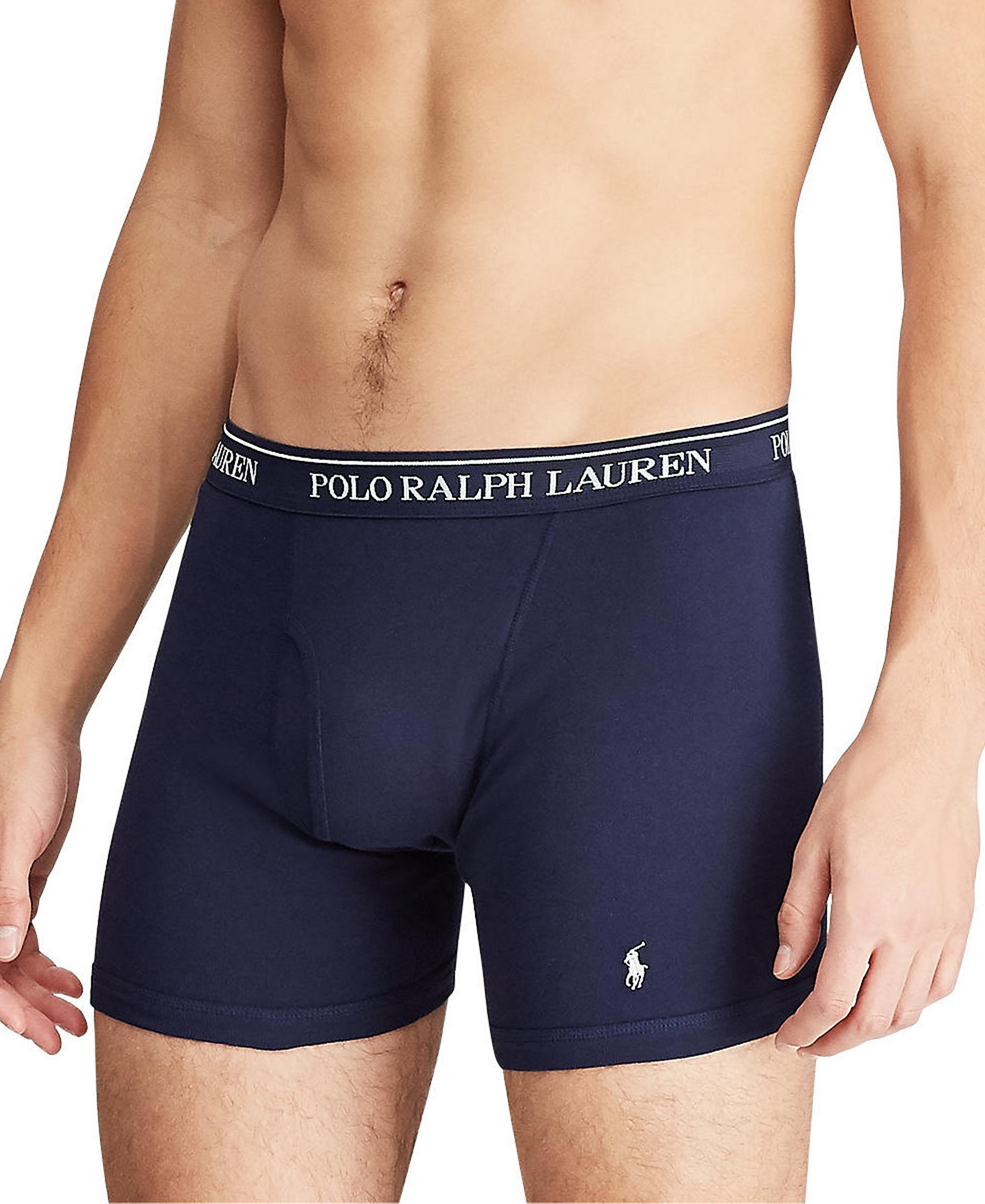 Polo Ralph Lauren Men's 5-Pack Classic Cotton Boxer Briefs - Andover / Aerial Blue / Rugby Royal / Red / Cruise Navy