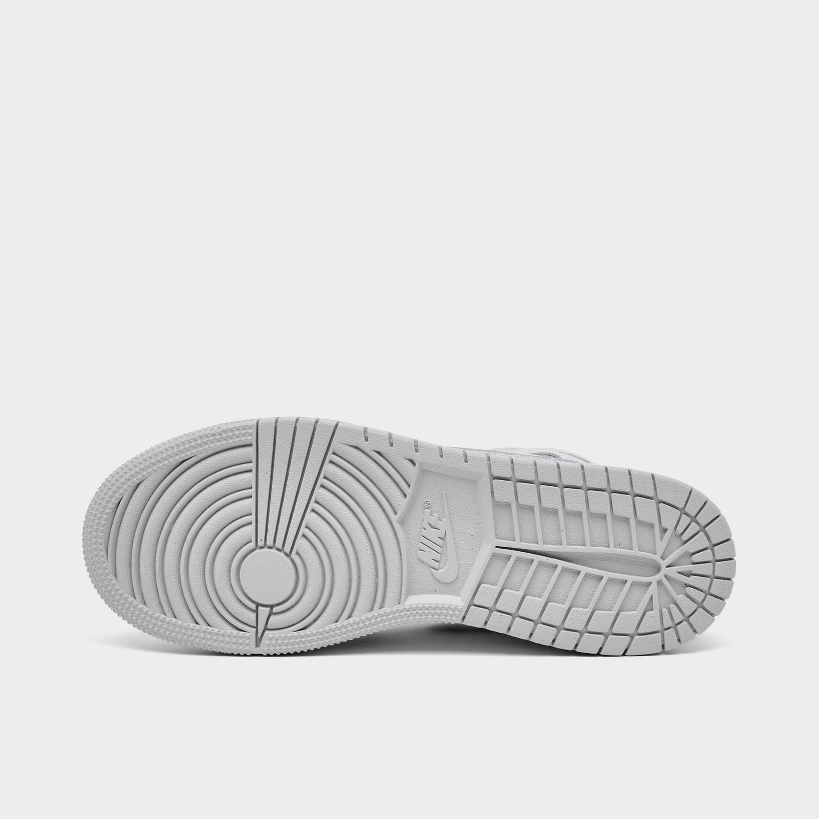Big Kids' Air Jordan Retro 1 Mid SE Casual Shoes - Neutral Grey/Sail/Smoke Grey - view 6