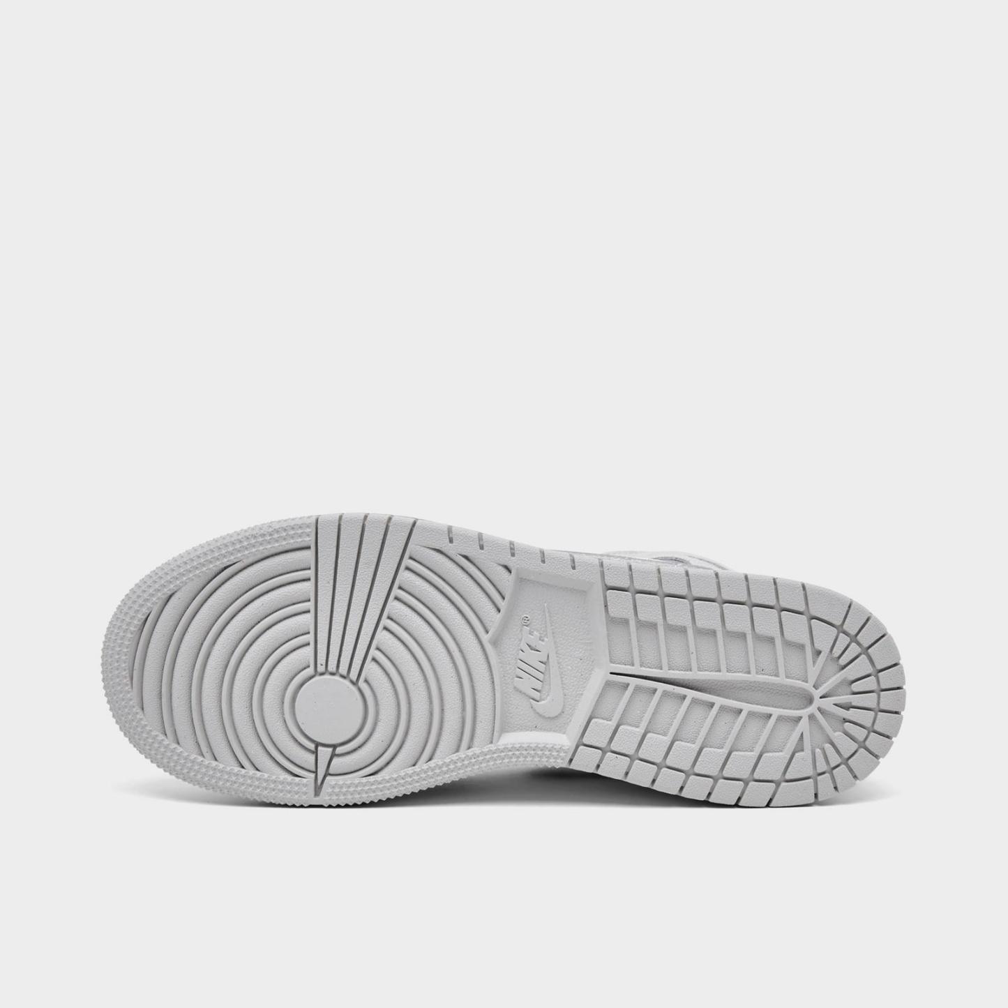Big Kids' Air Jordan Retro 1 Mid SE Casual Shoes - Neutral Grey/Sail/Smoke Grey - view 6