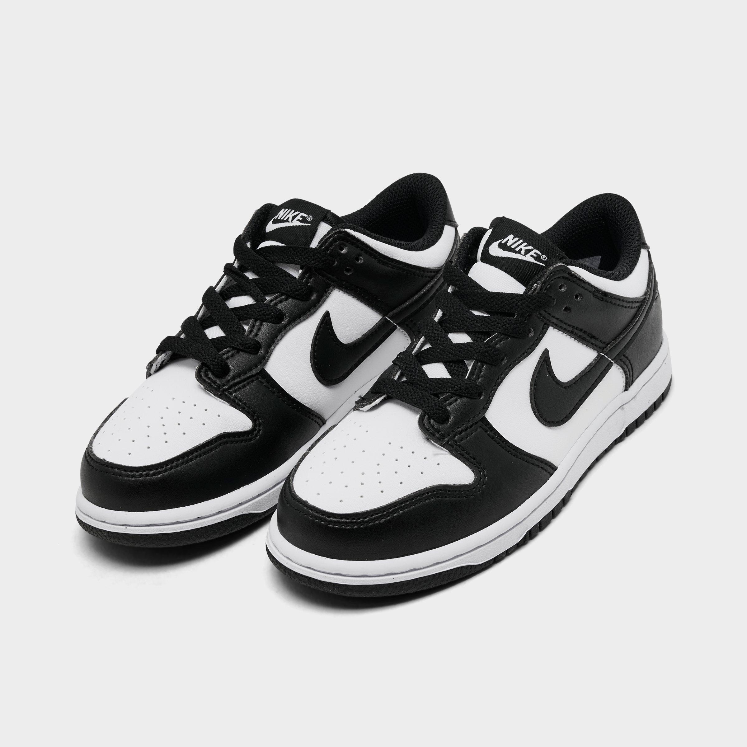 Little Kids' Nithtke Dunk Low Casual Shoes - Part 1 - White/Black/White - Both shoes facing left