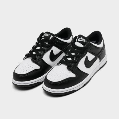 Little Kids' Nithtke Dunk Low Casual Shoes - Part 1 - White/Black/White - Both shoes facing left
