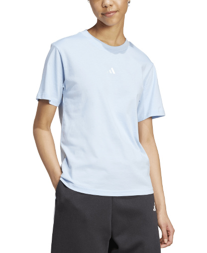 adidas Women's Short-Sleeve Cotton Crewneck Logo T-Shirt - Glow Blue/white