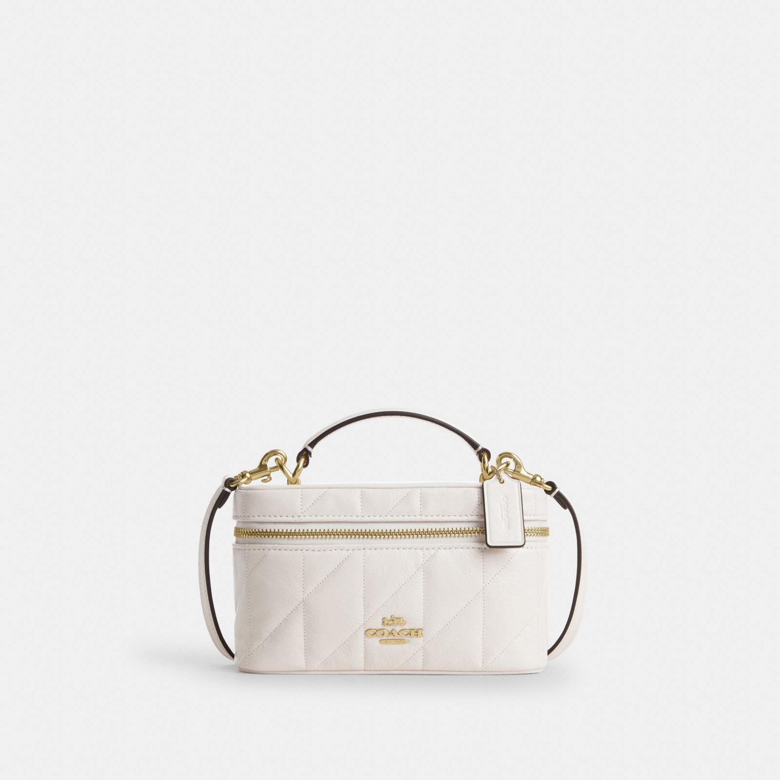 Rainer Crossbody Bag 18 With Quilting - Gold/Chalk