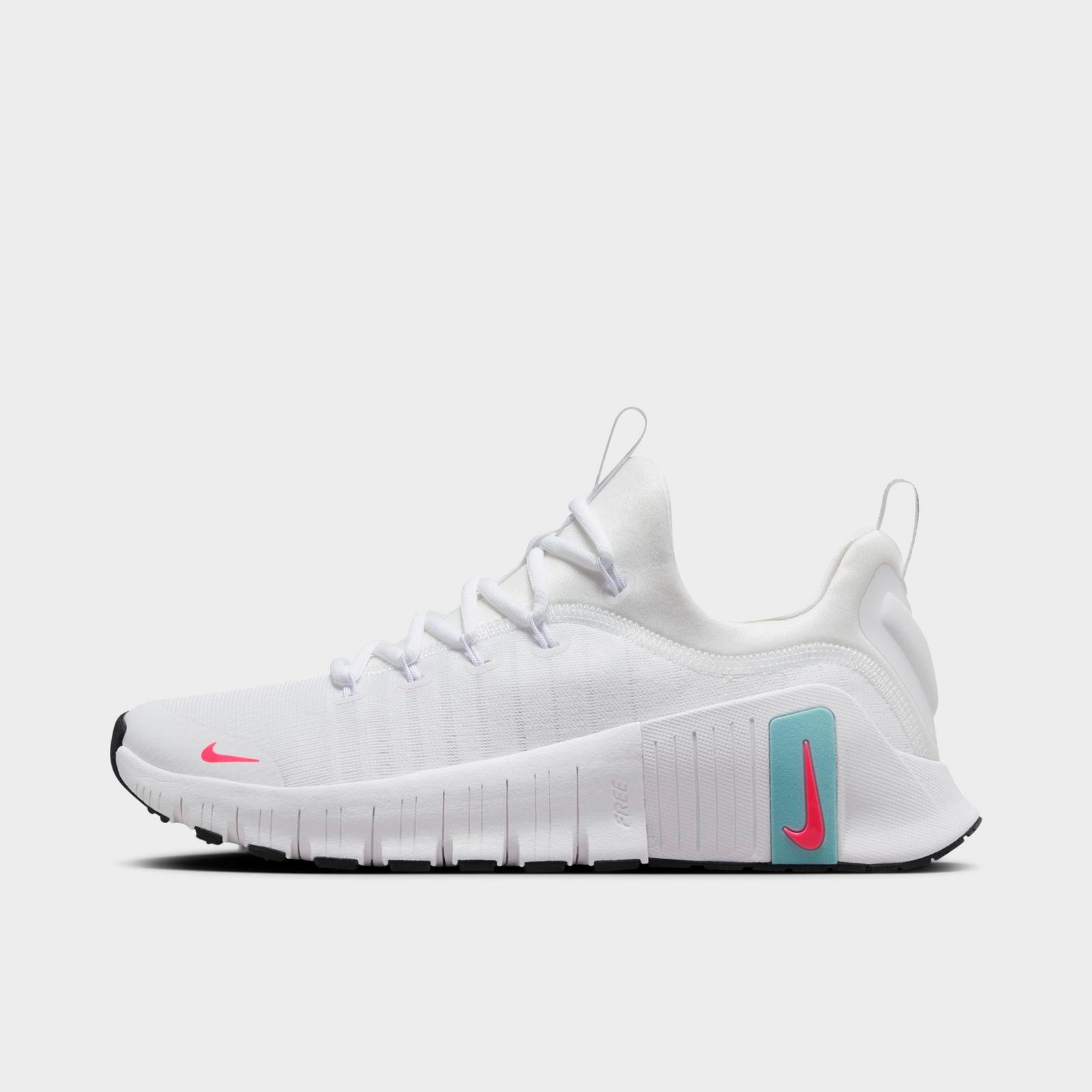 Women's Nike Free Metcon 6 Training Shoes - White/Hot Punch/Denim Turquoise/Black