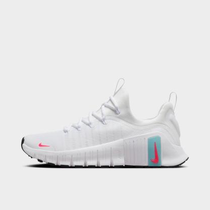 Women's Nike Free Metcon 6 Training Shoes - White/Hot Punch/Denim Turquoise/Black