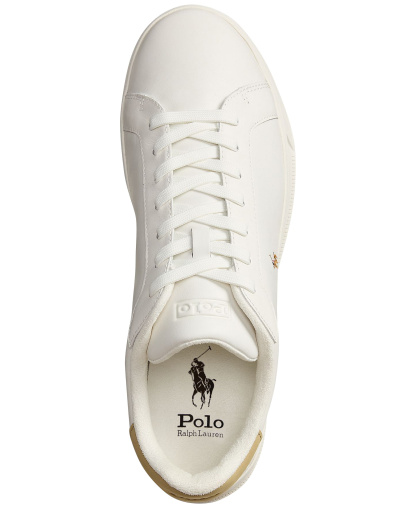 Polo Ralph Lauren Men's Heritage Court II Embroidered Lace-Up Shoes - White