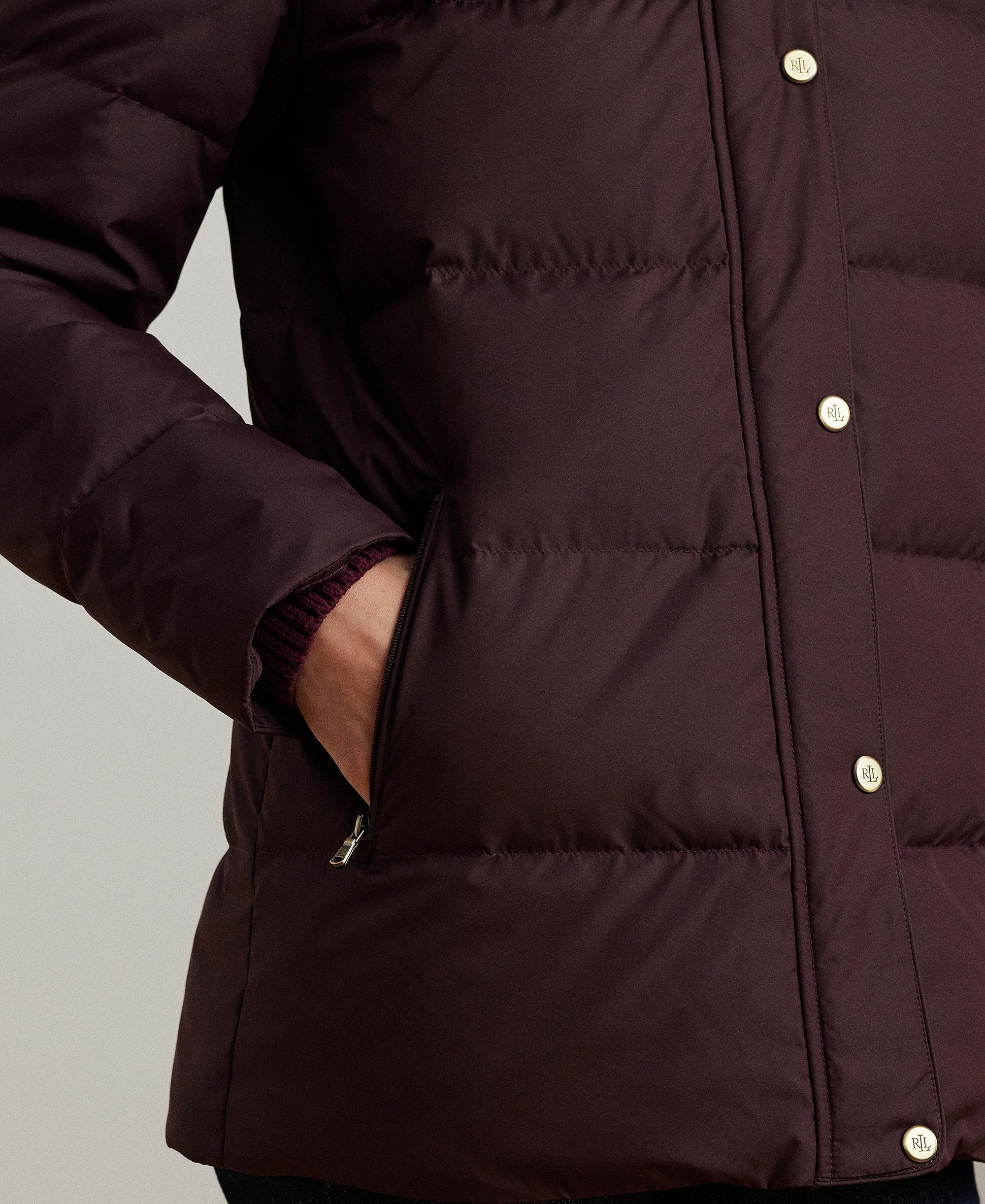Lauren Ralph Lauren Women's Faux-Fur Hooded Puffer Coat - Pinot Noir