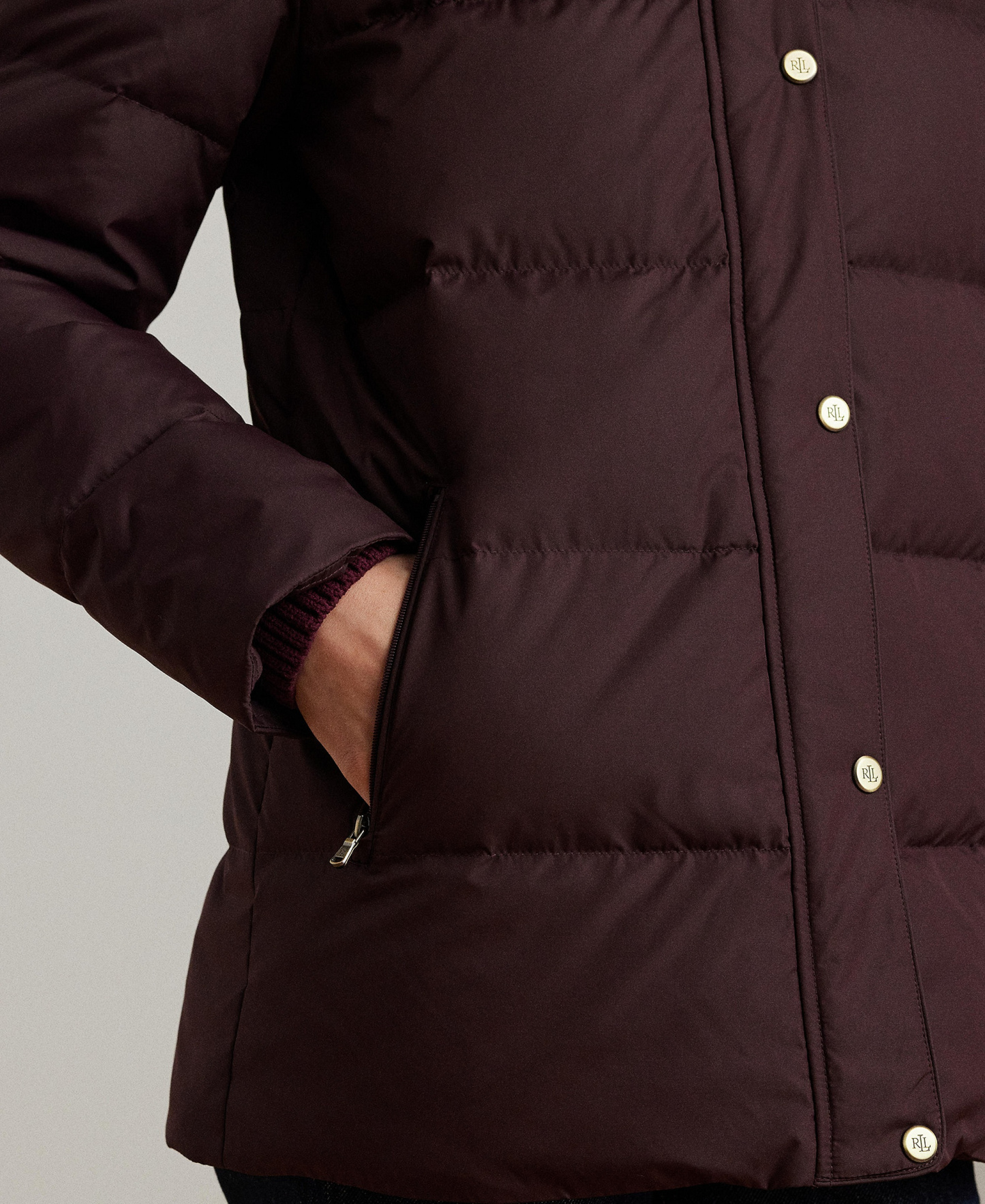 Lauren Ralph Lauren Women's Faux-Fur Hooded Puffer Coat - Pinot Noir