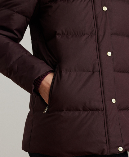 Lauren Ralph Lauren Women's Faux-Fur Hooded Puffer Coat - Pinot Noir